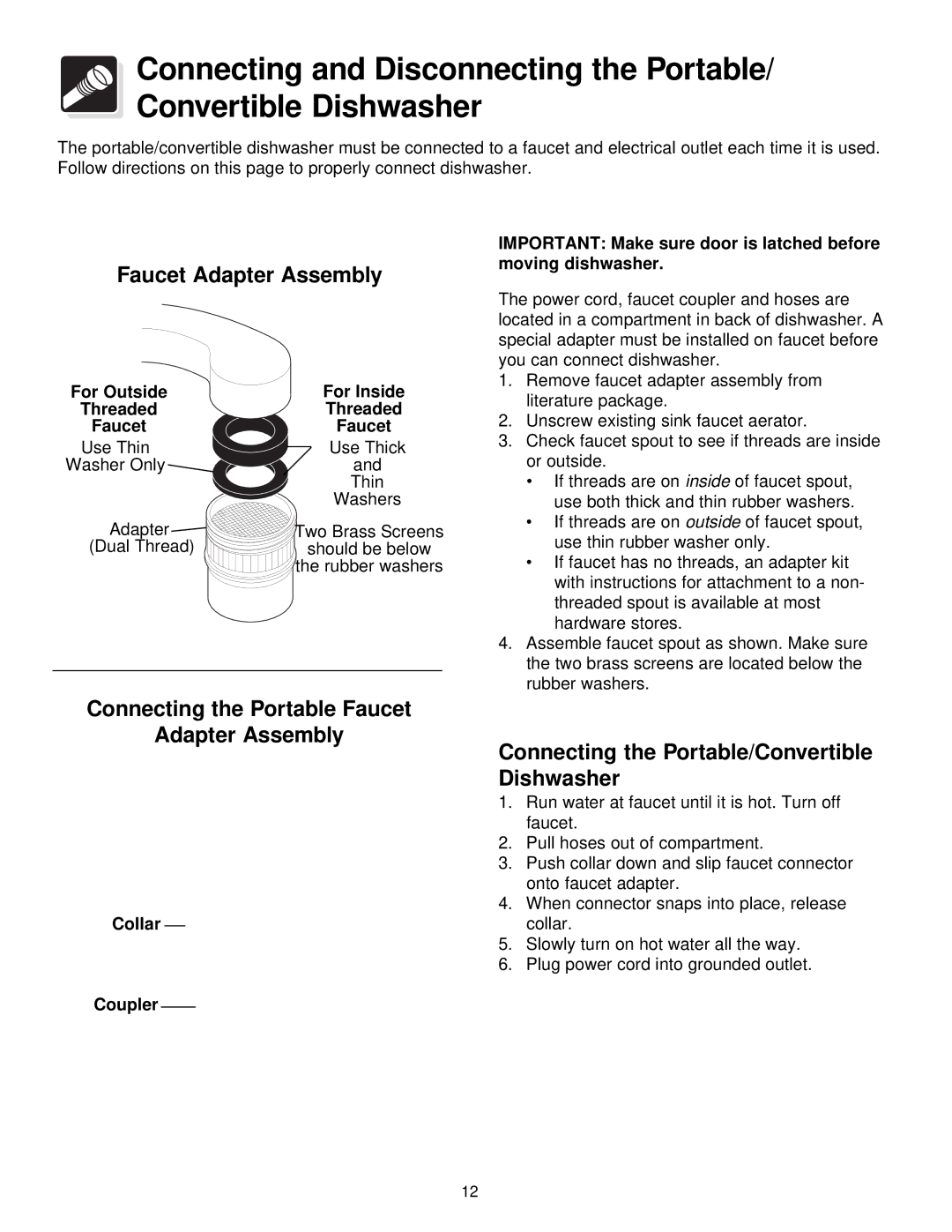 Frigidaire 500 Series warranty Faucet Adapter Assembly 