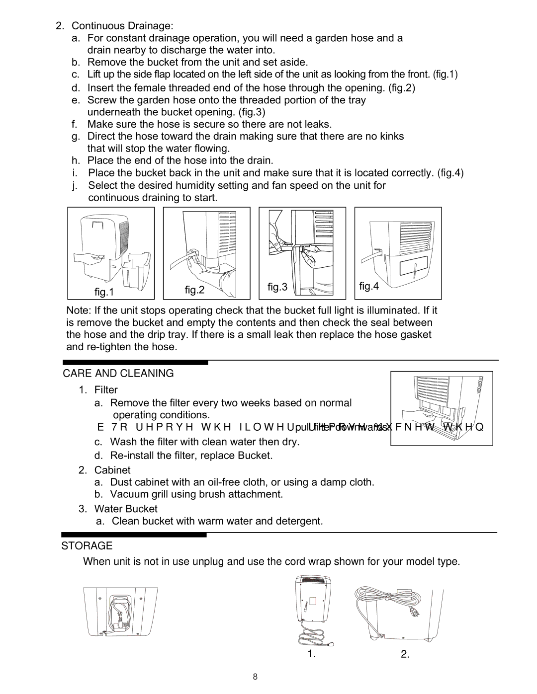 Frigidaire 66166042 warranty Care and Cleaning, Storage 