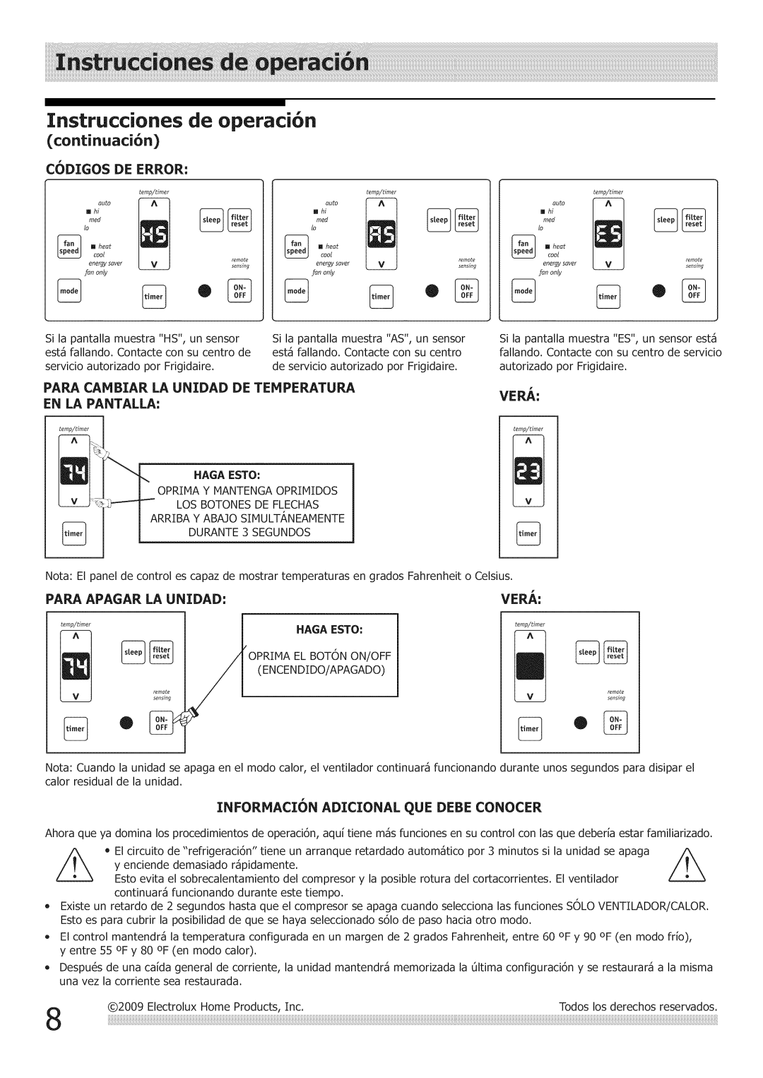 Frigidaire Air Conditioner manual Vepj 