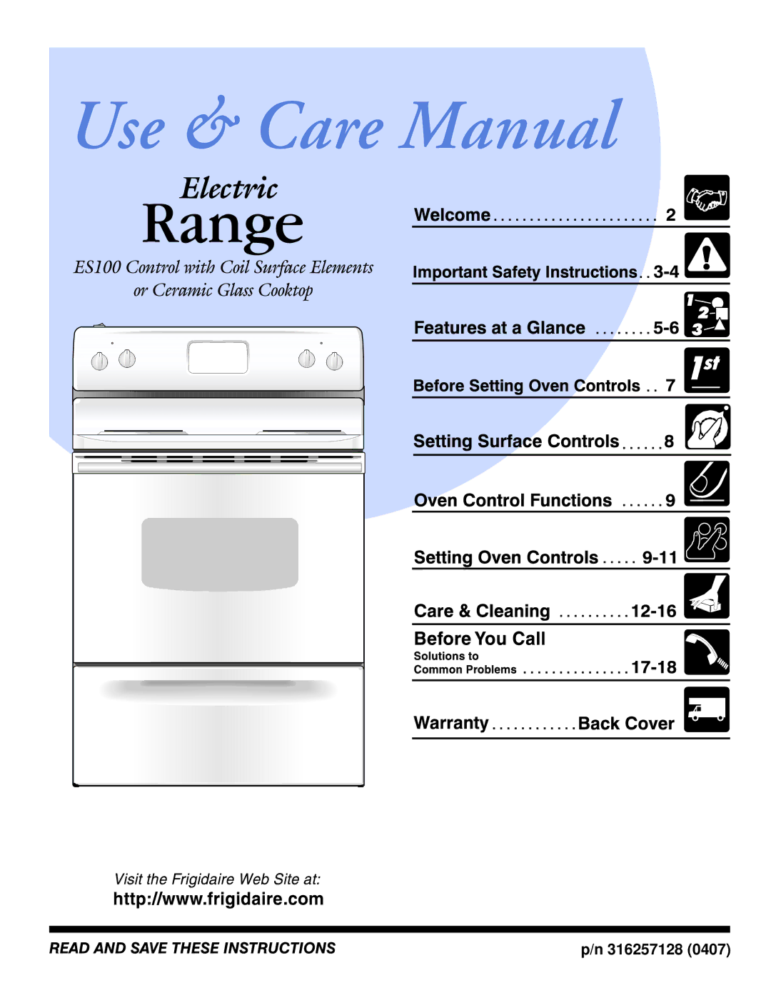 Frigidaire BS100 manual 316257128 