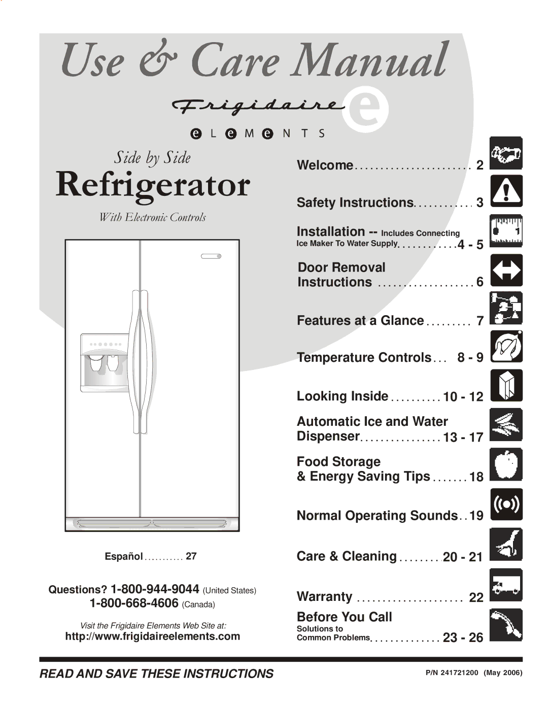 Frigidaire Compact Refrigerator manual 