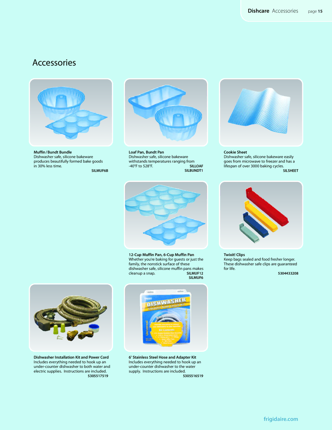 Frigidaire Dishcare manual Accessories 