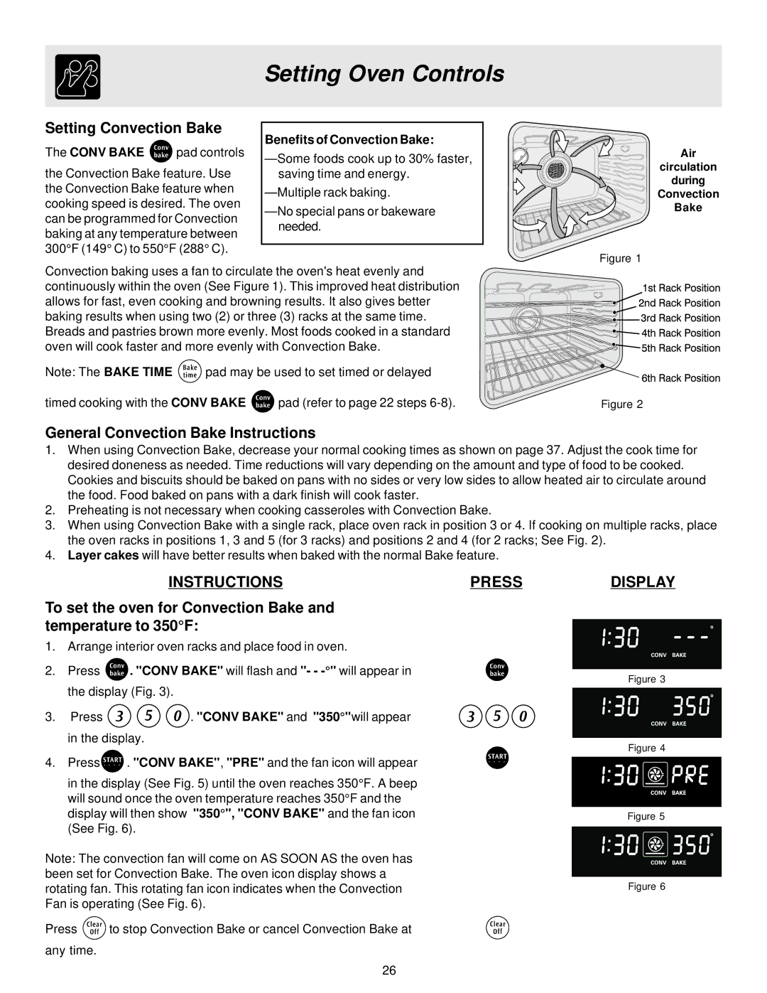 Frigidaire ES40, 316257124 manual Setting Convection Bake, General Convection Bake Instructions, Benefits of Convection Bake 