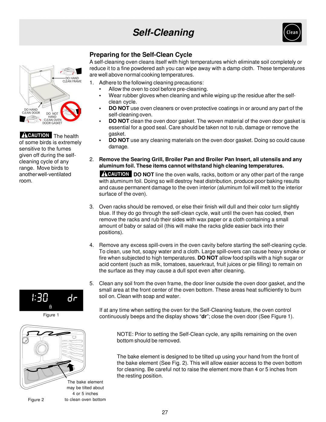 Frigidaire 316257124, ES40 manual Self-Cleaning, Preparing for the Self-Clean Cycle 