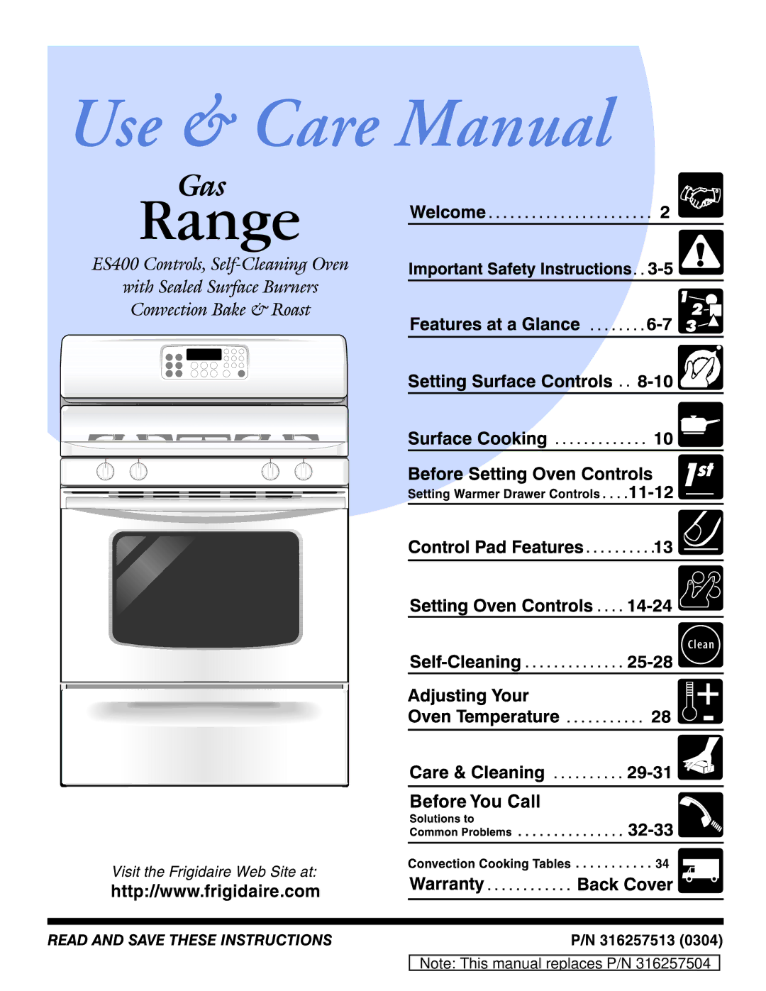 Frigidaire ES400 manual 