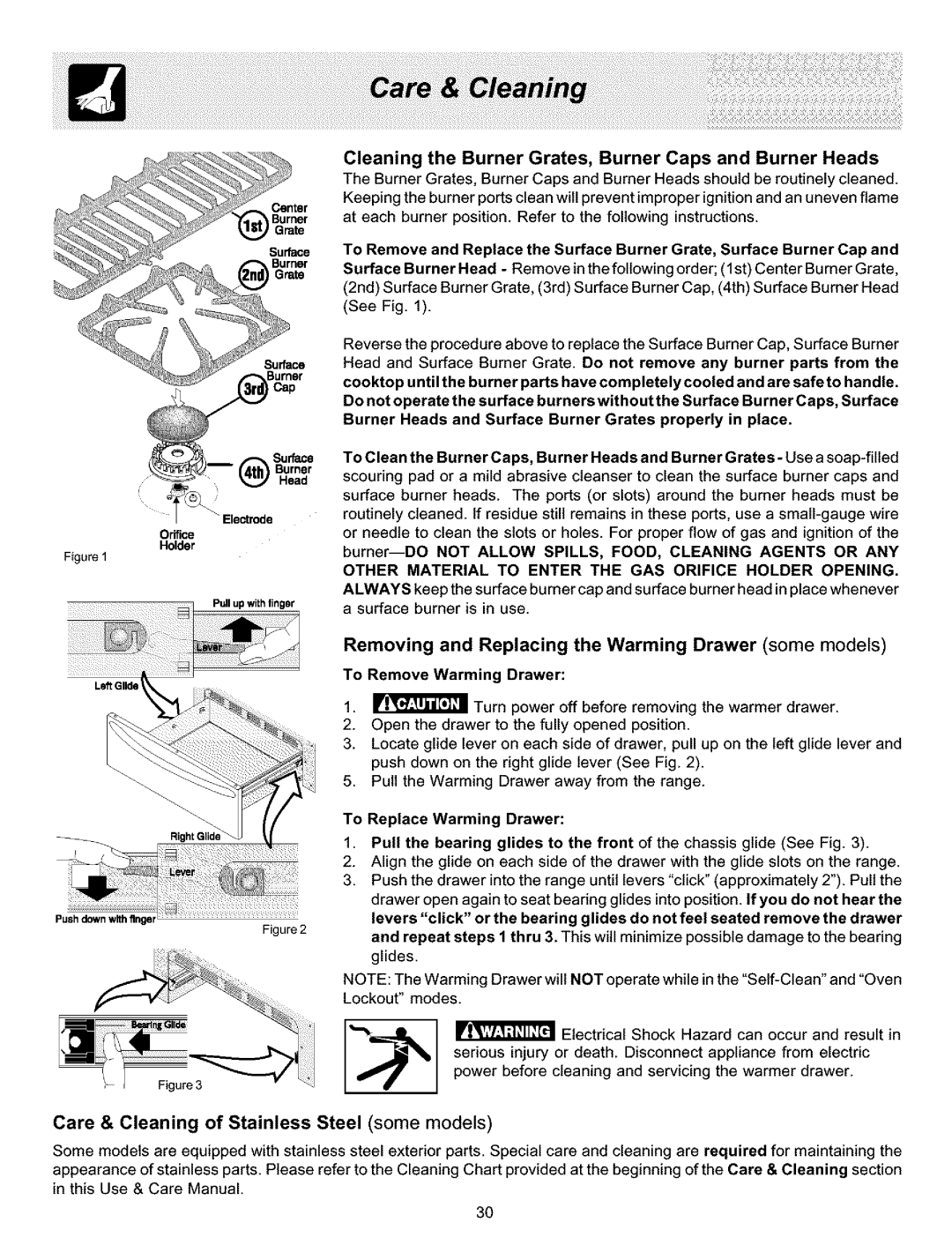 Frigidaire ES400 manual Removing and Replacing the Warming Drawer some models, To Remove Warming Drawer 