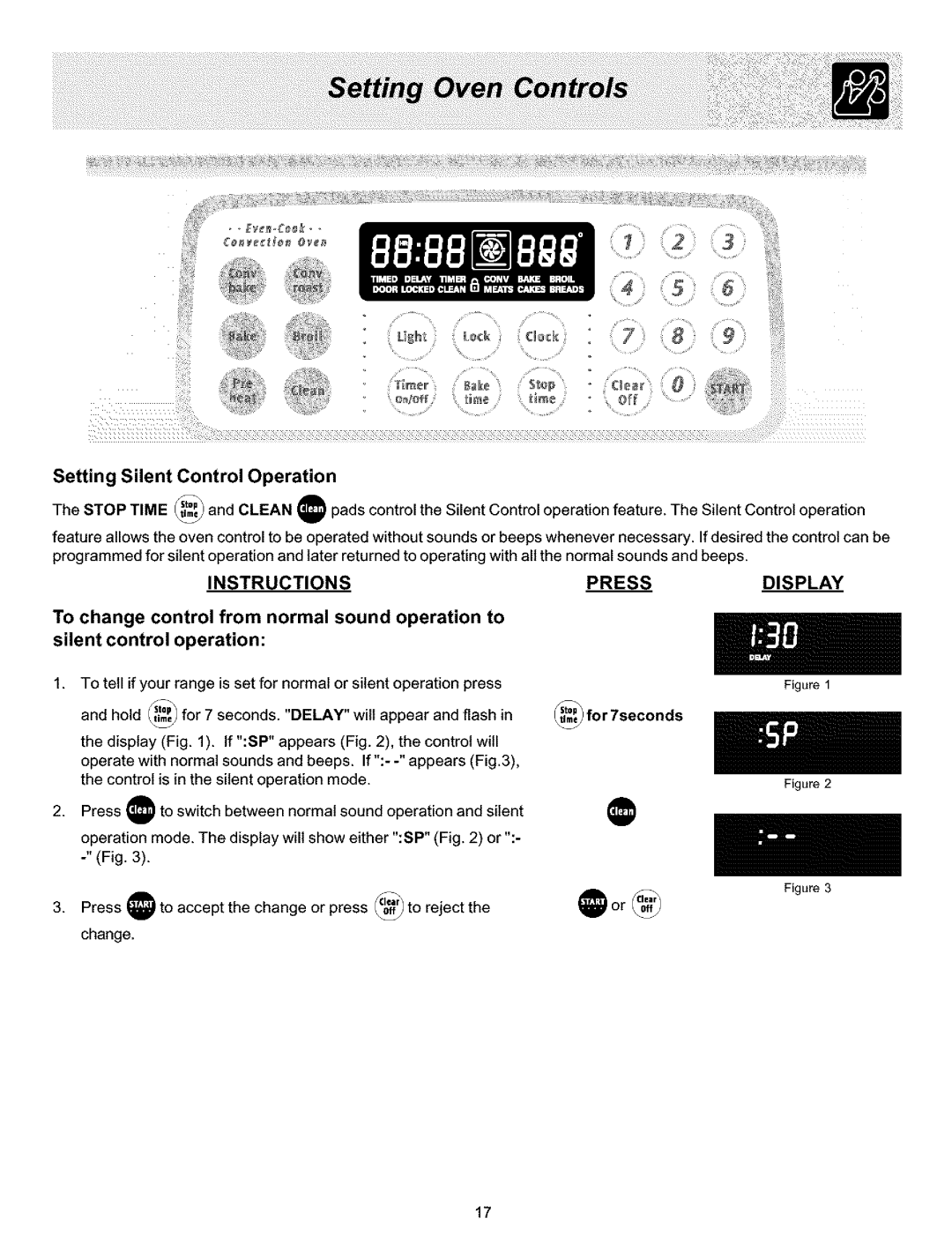 Frigidaire ES400 manual To change control from normal sound operation to, silent, Setting Silent Control Operation 