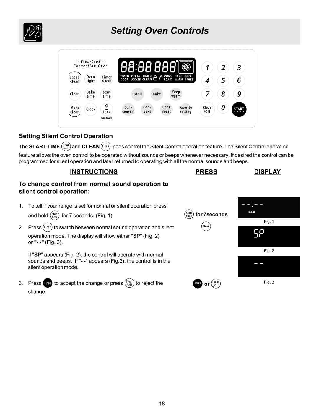 Frigidaire ES530 manual Setting Silent Control Operation 