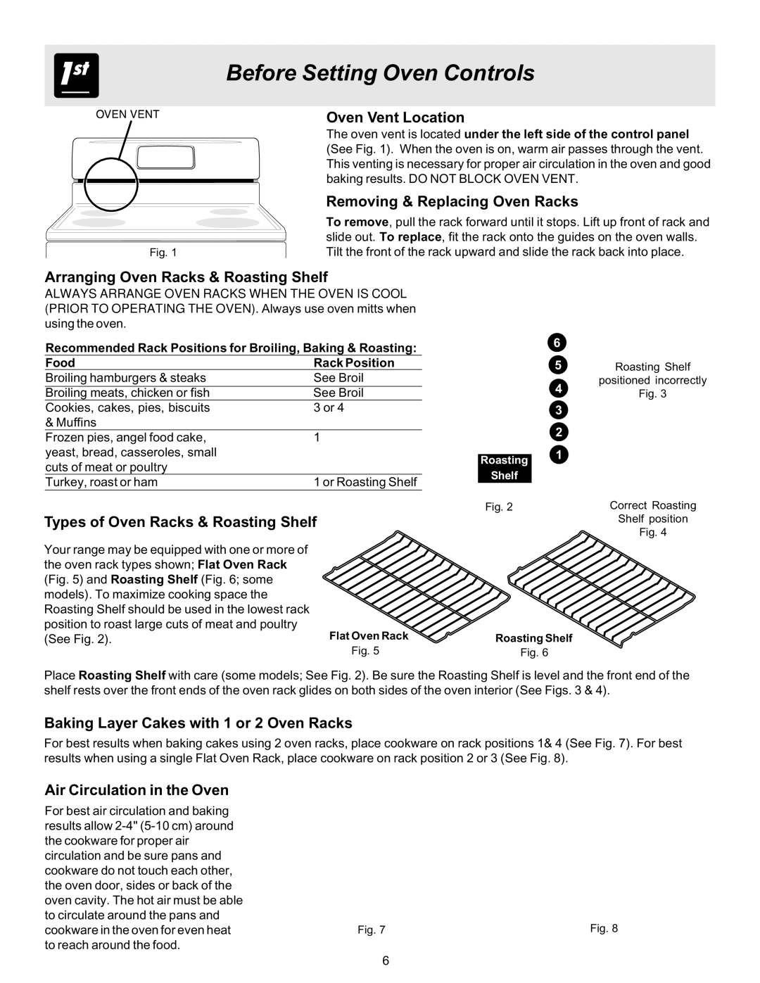 Frigidaire ES530 manual Before Setting Oven Controls 