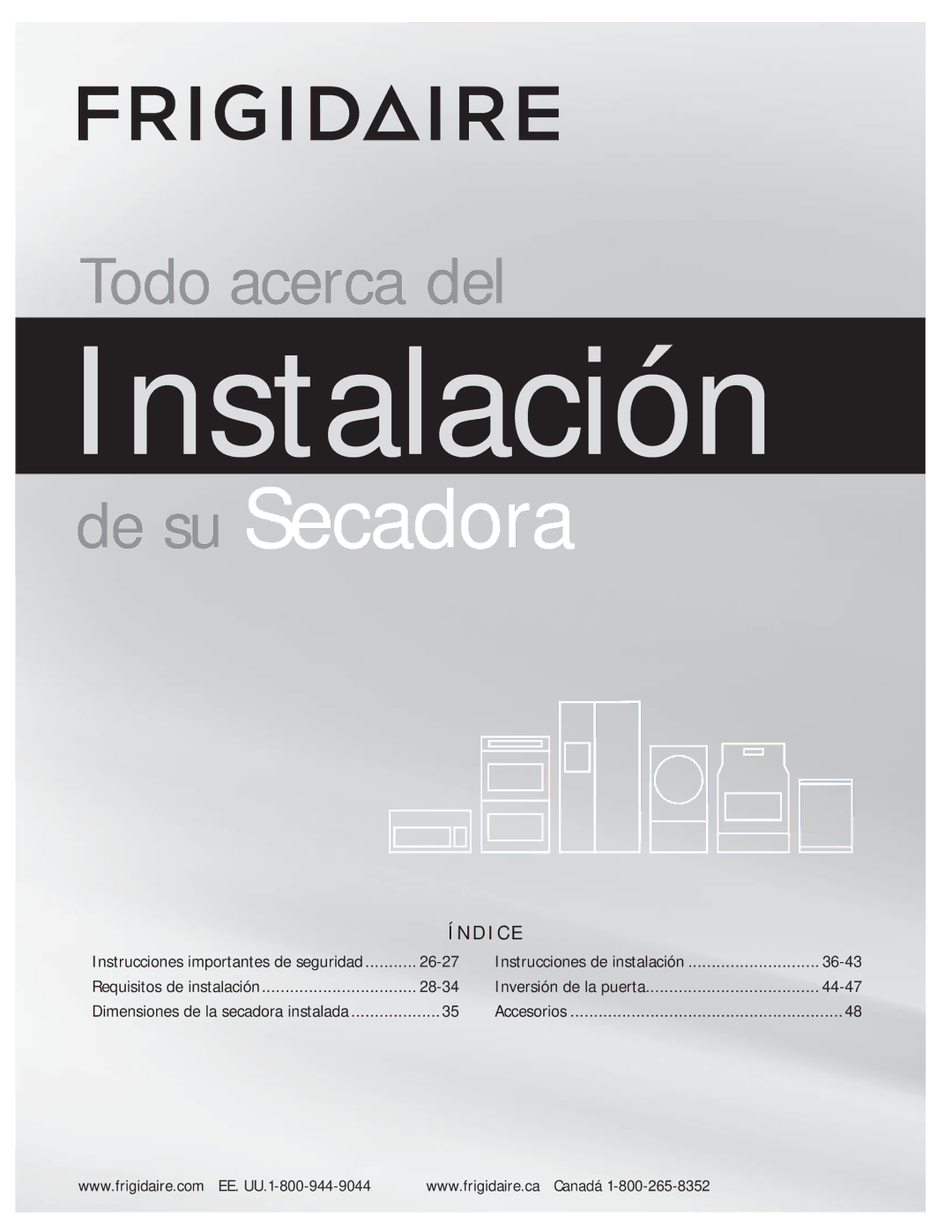 Frigidaire FASE7073NW, FASE7074NA, FASE7073NA, FASE7021NW, FASE7073NR important safety instructions InstallationInstalación 