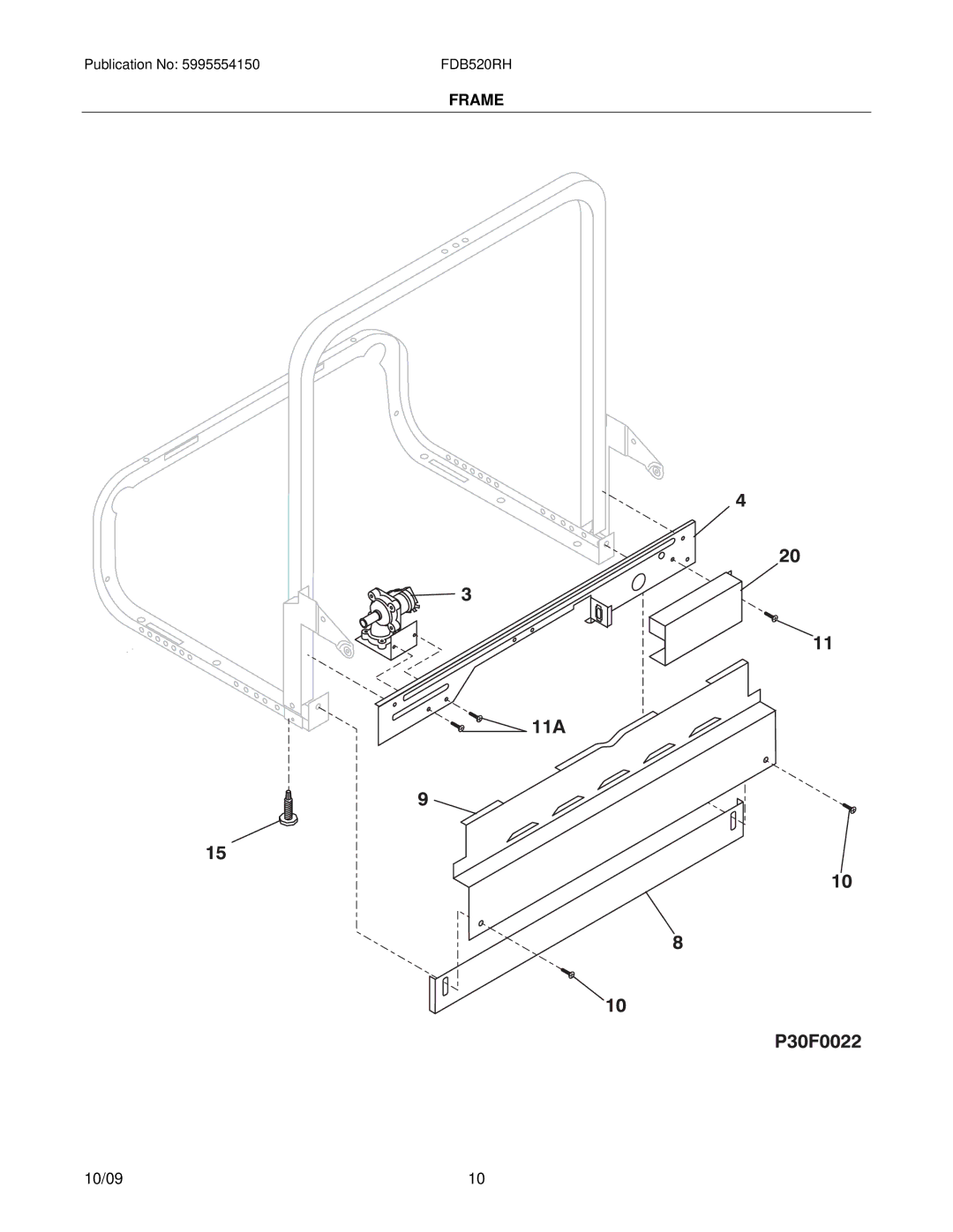 Frigidaire FDB520RHB2 installation instructions Frame 