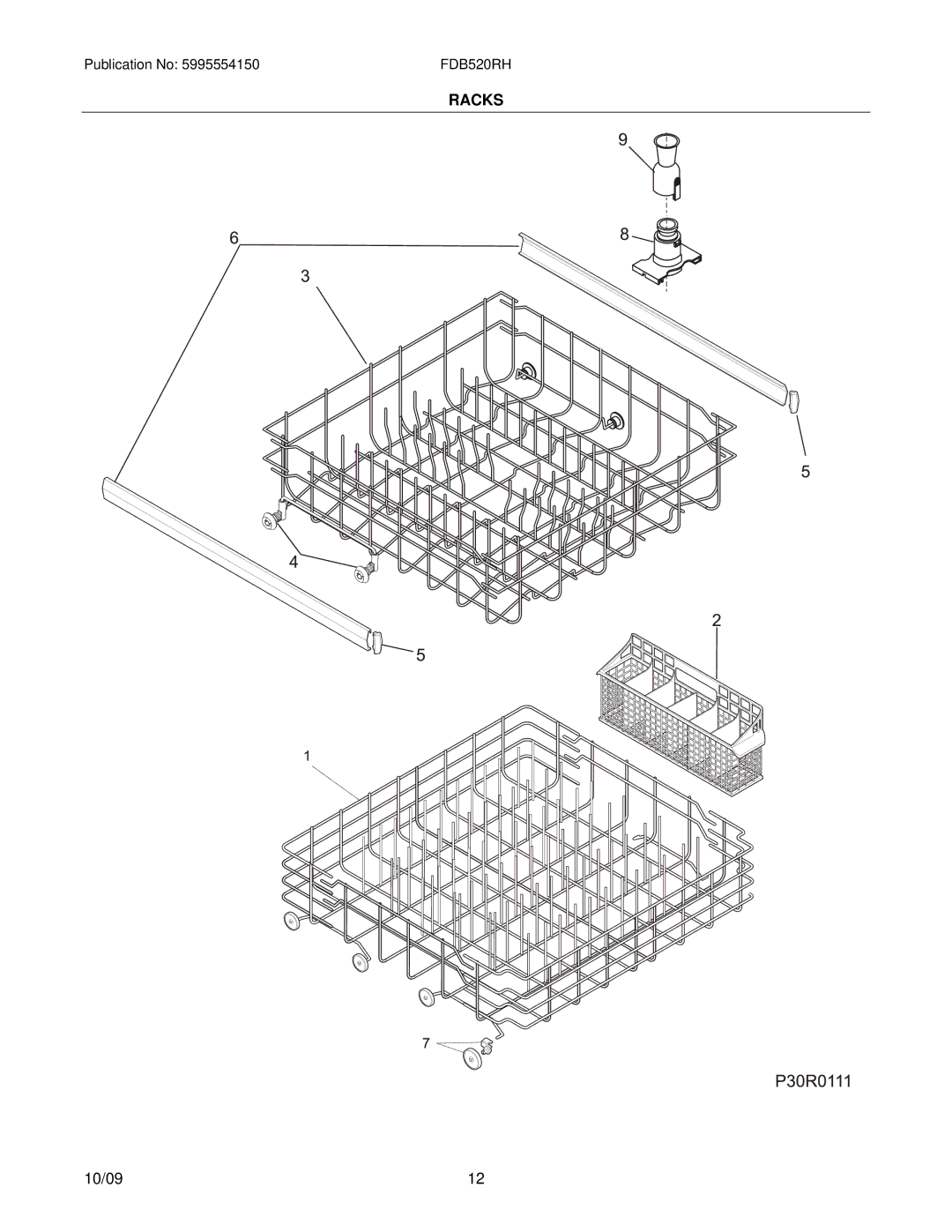 Frigidaire FDB520RHB2 installation instructions Racks 