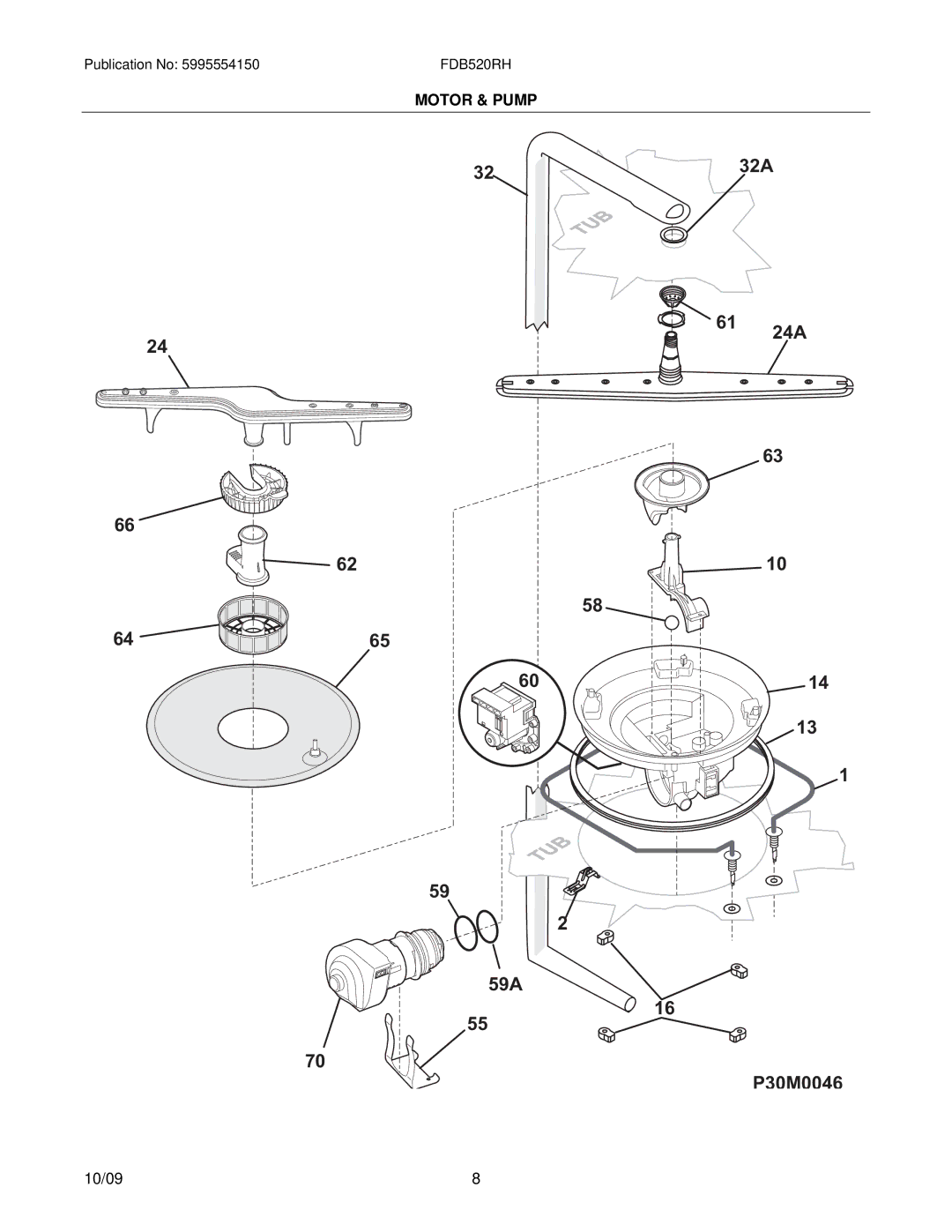 Frigidaire FDB520RHB2 installation instructions 59A 32A 24A P30M0046 