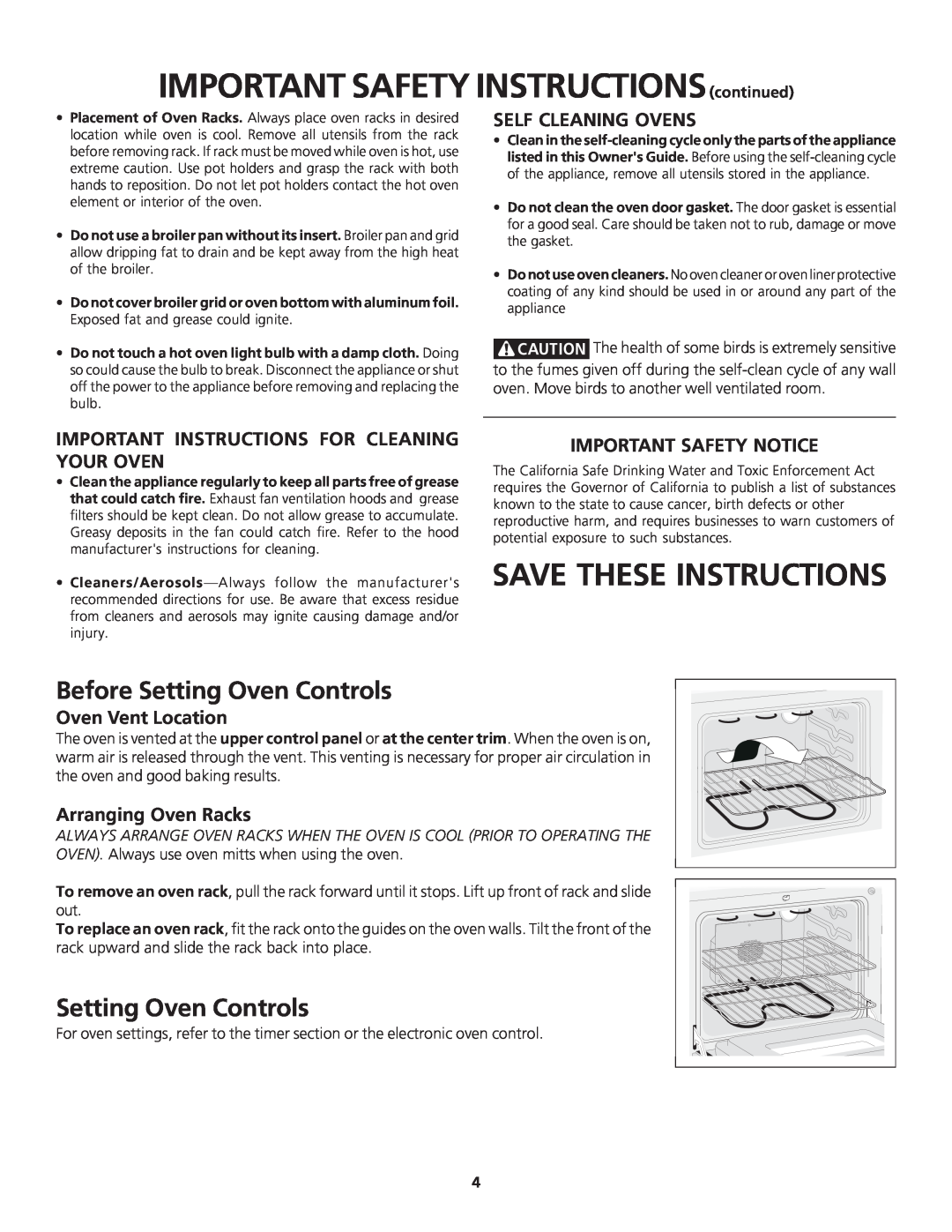 Frigidaire 0703, FEB24S2AS IMPORTANT SAFETY INSTRUCTIONScontinued, Before Setting Oven Controls, Self Cleaning Ovens 