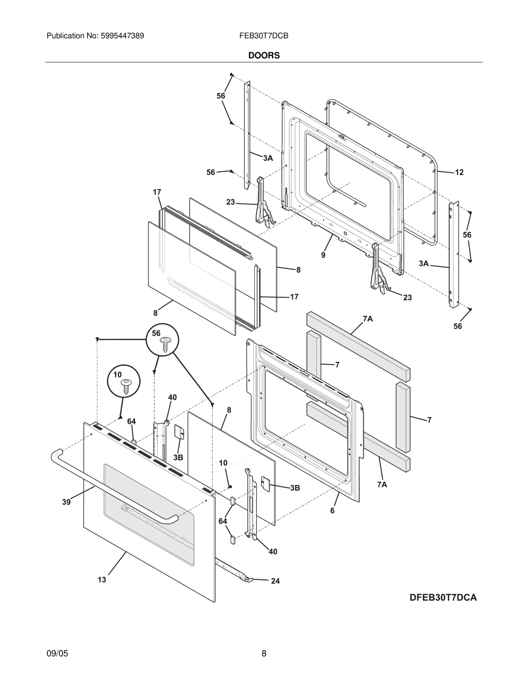 Frigidaire FEB30T7D installation instructions Doors 