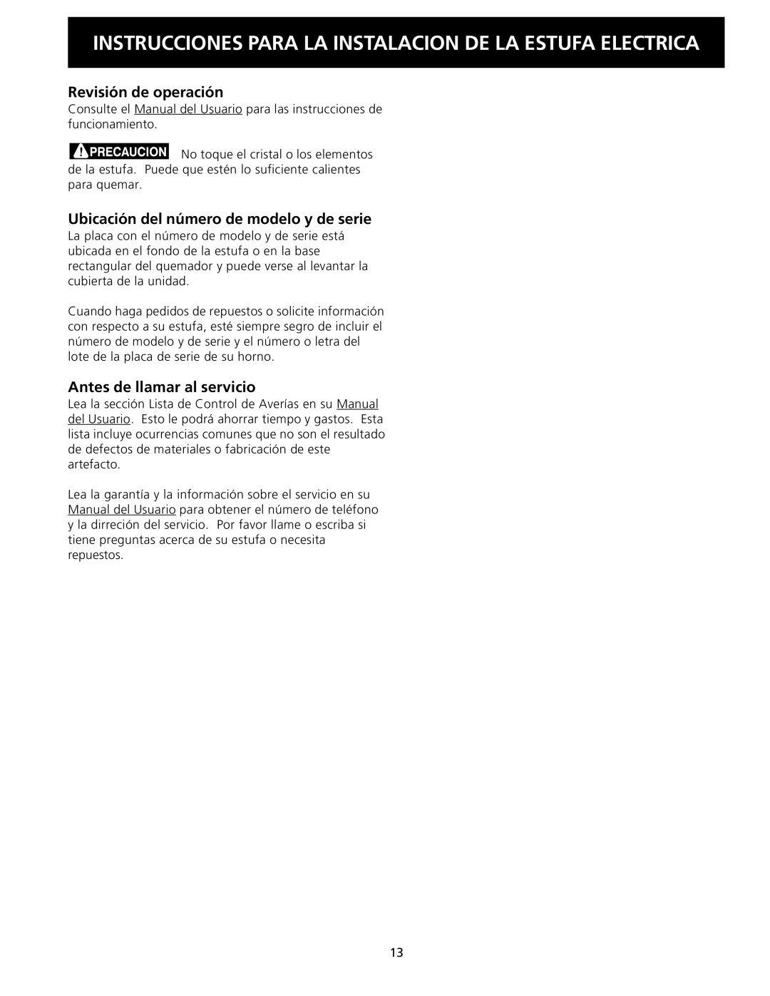 Frigidaire 318201426 (0810) Revisión de operación, Ubicación del número de modelo y de serie, Antes de llamar al servicio 