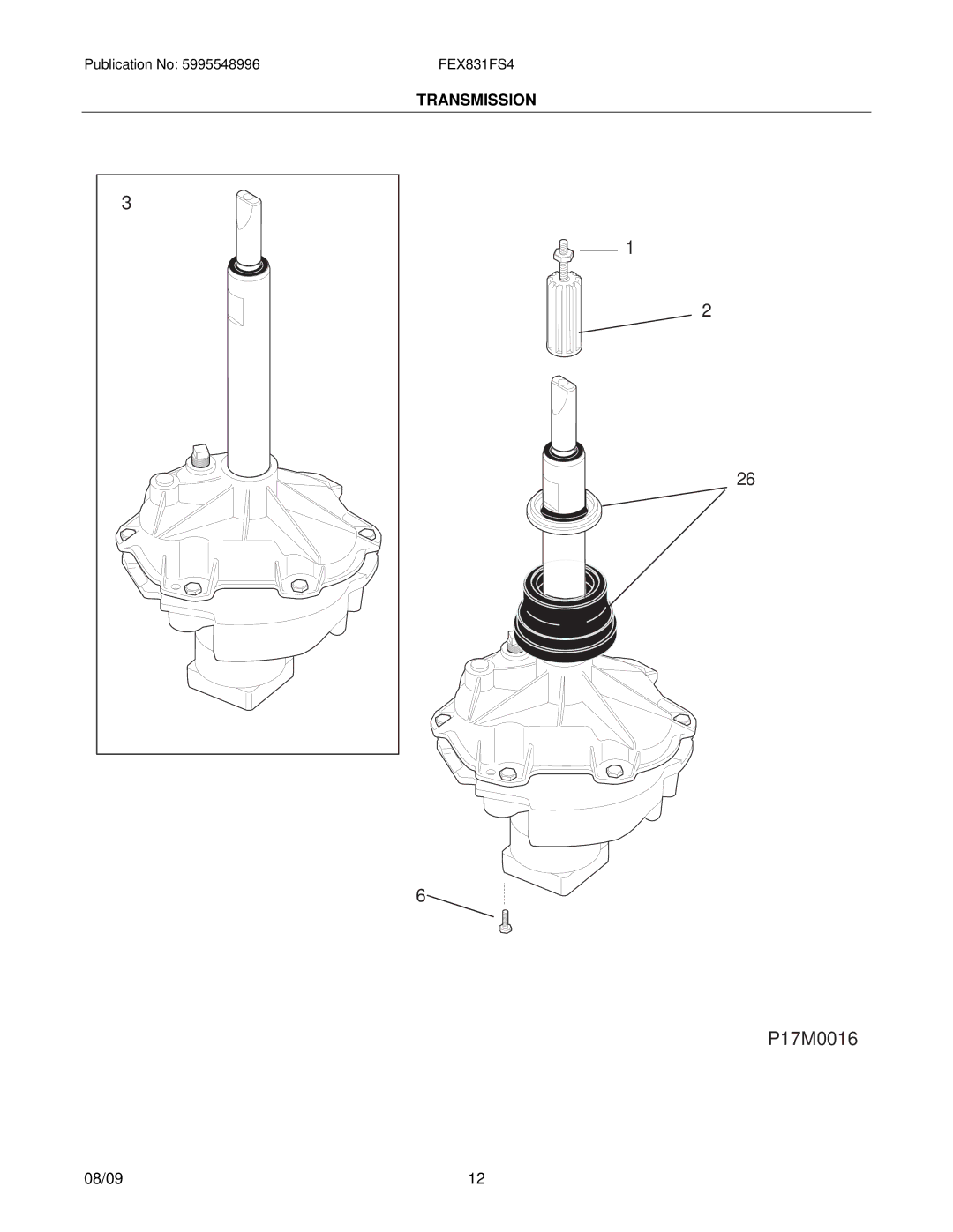 Frigidaire FEX831F installation instructions P17M0016 