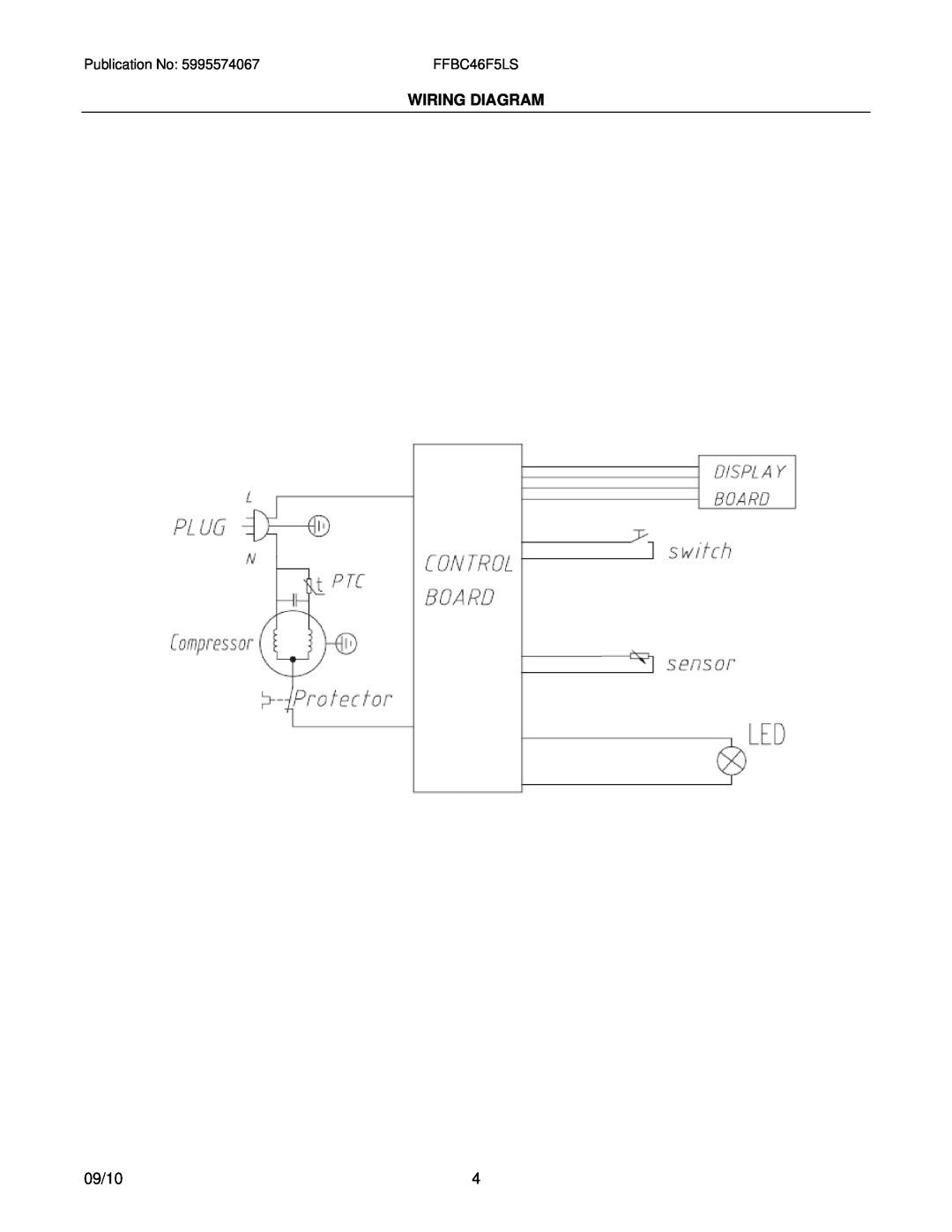 Frigidaire FFBC46F5L manual Wiring Diagram, 09/10 