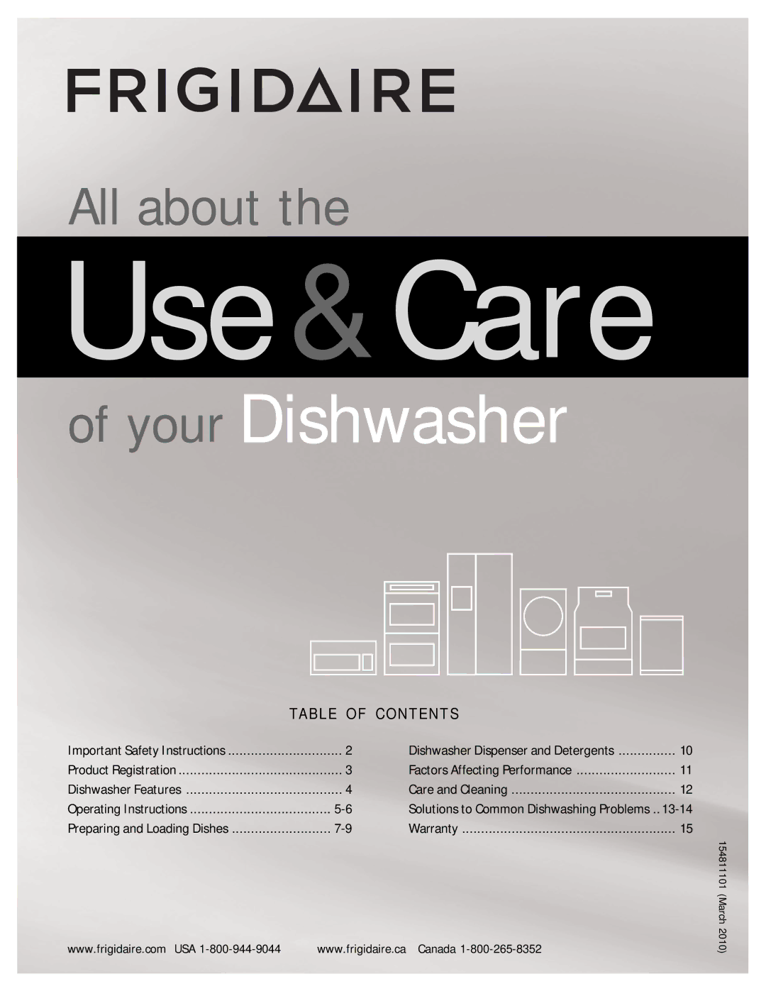 Frigidaire FFBD2407LQ, FFBD2407LS, FFBD2407LW, FFBD2407LB, FFBD2407LM, FFBD2403LB important safety instructions Use&Care 