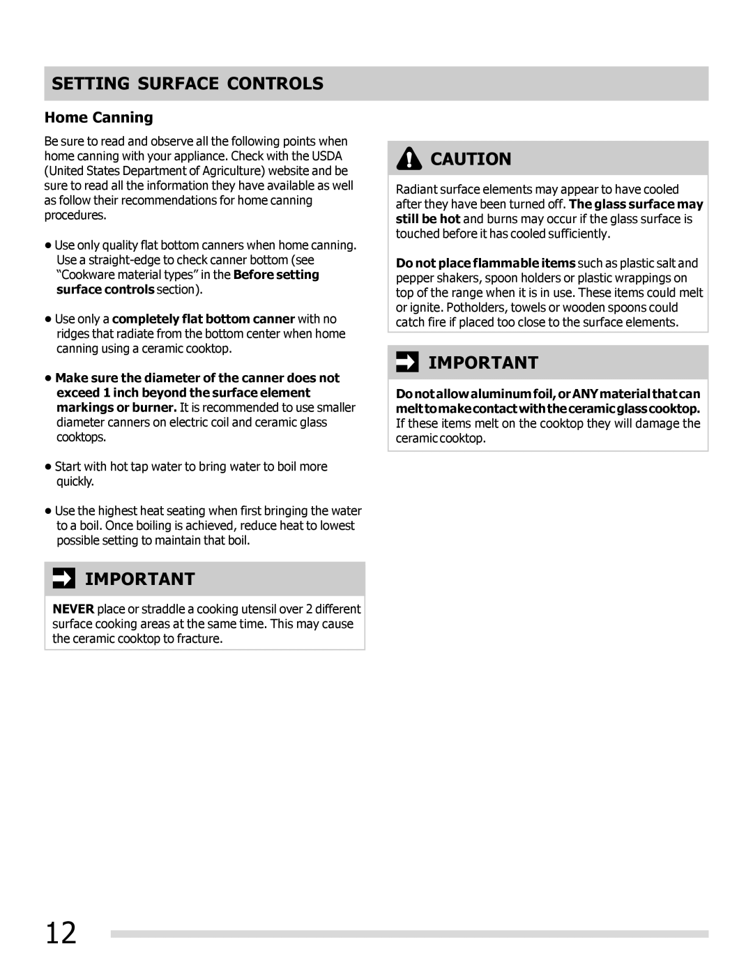 Frigidaire FFEF3017LW, FFEF3017LB, FFEF3017LS, FFEF3018LW, FFEF3018LQ, FFEF3048LS, FFEF3018LB, FFEF3018LM manual Home Canning 