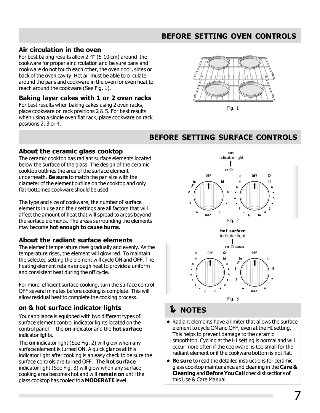 Frigidaire FFEF3019MS, FFEF3019MB, FFEF3019MW Air circulation in the oven, Baking layer cakes with 1 or 2 oven racks 