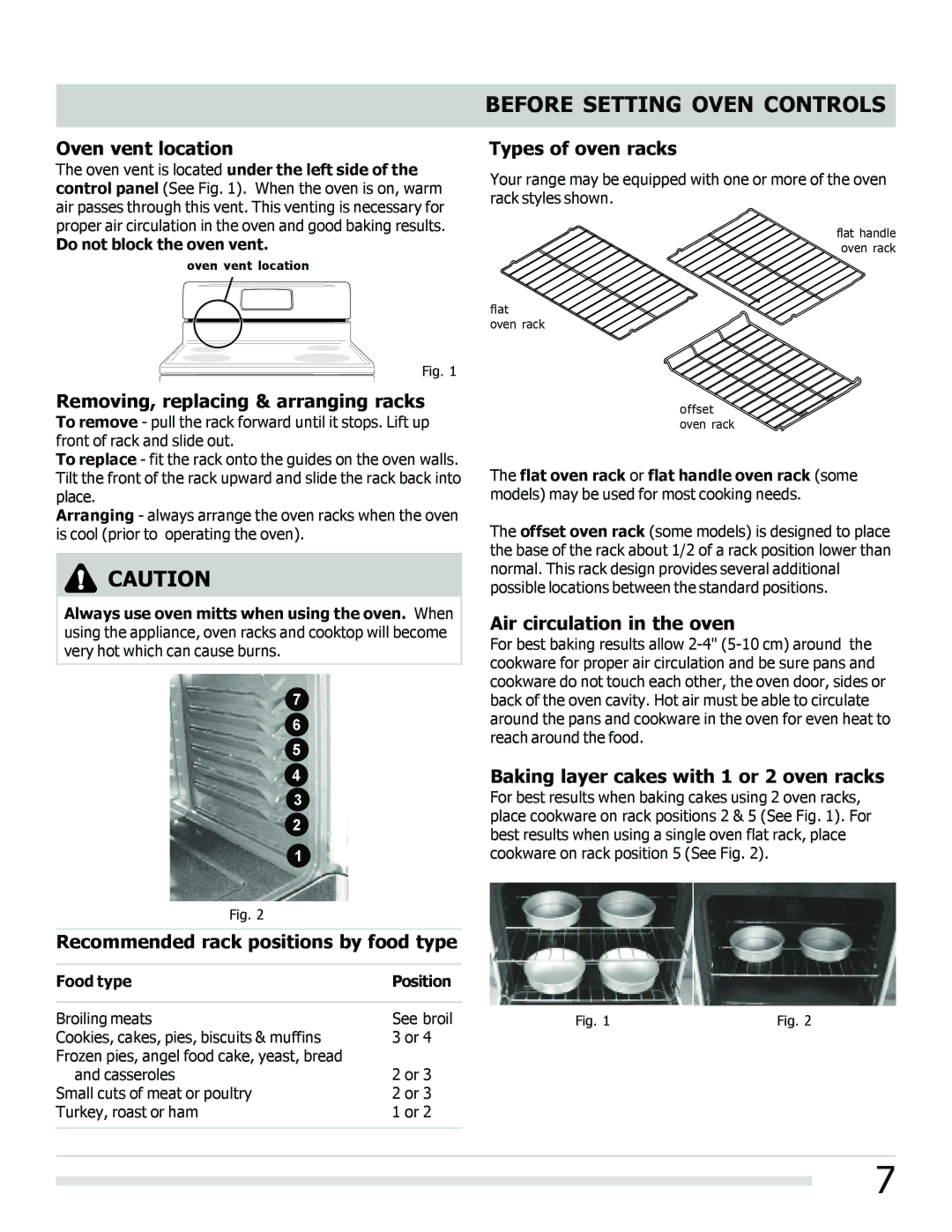 Frigidaire FFEF3020LB, FFEF3020LW, FFEF3050LS important safety instructions Before Setting Oven Controls 