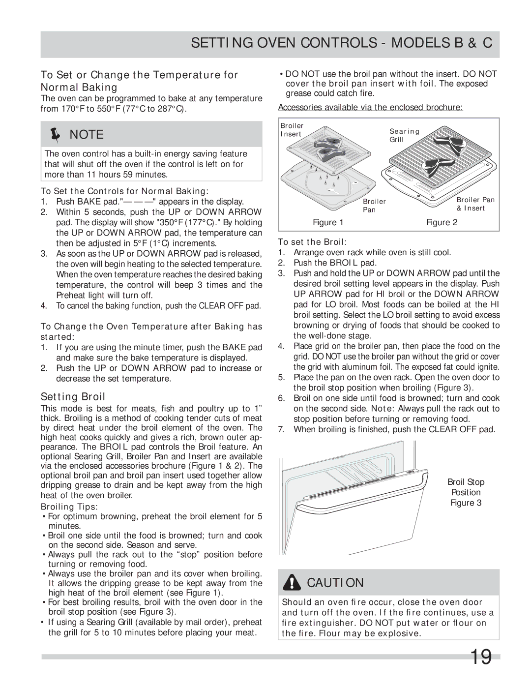 Frigidaire FFES3015LW To Set or Change the Temperature for Normal Baking, Setting Broil, Broiling Tips, To set the Broil 