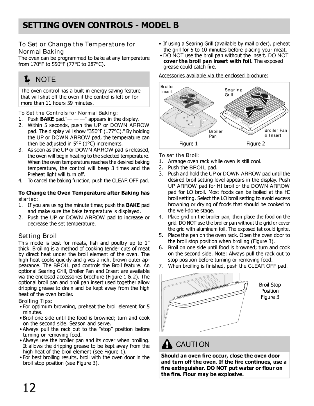 Frigidaire FFEW2425LS To Set or Change the Temperature for Normal Baking, Setting Broil, Broiling Tips, To set the Broil 