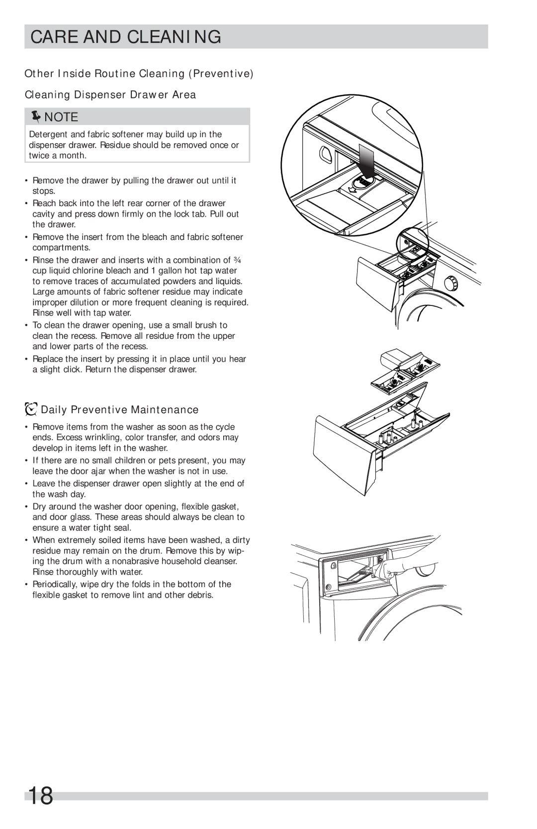 Frigidaire FFFS5115PW, FFFS5115PA important safety instructions Daily Preventive Maintenance 