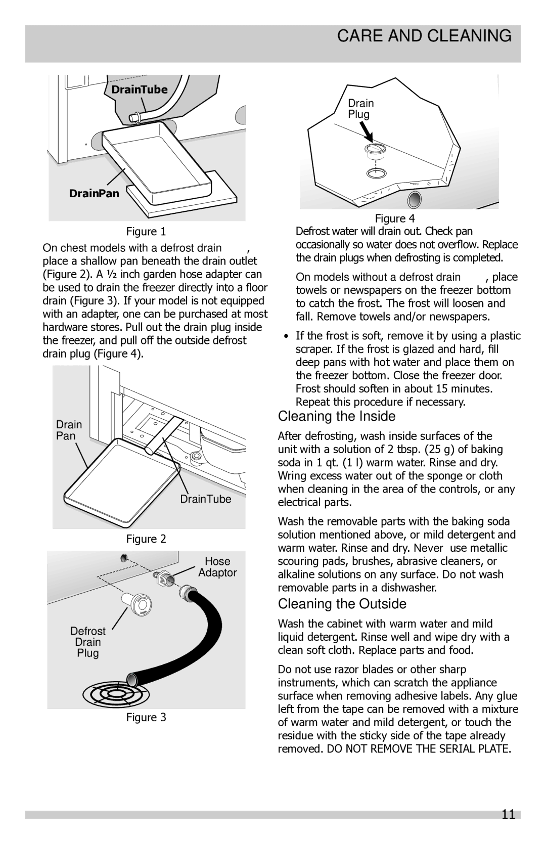 Frigidaire FFFC16M5QW, FFFU14M1QW, FFFU14F2QW, FFFH17F2QW, FFFH20F2QW, FFFH17F6QW Cleaning the Inside, Cleaning the Outside 