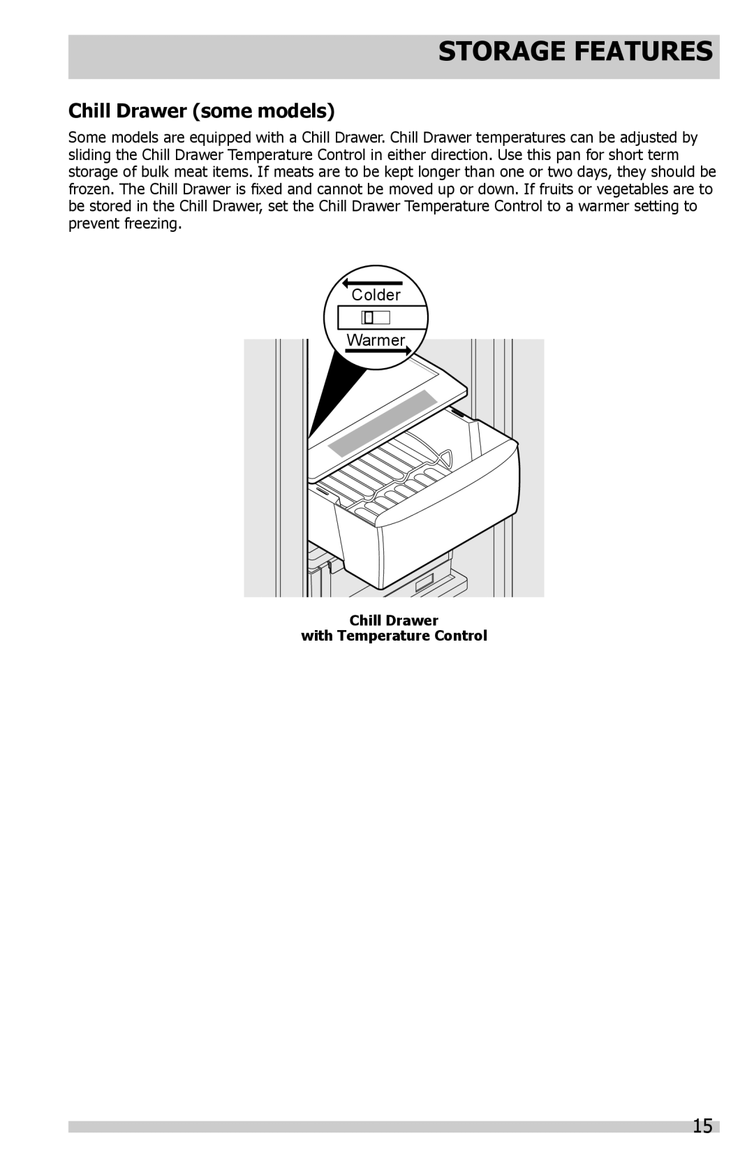 Frigidaire FFSC2323LS, FFSC2323LP, FFSC2323LE important safety instructions Chill Drawer some models 