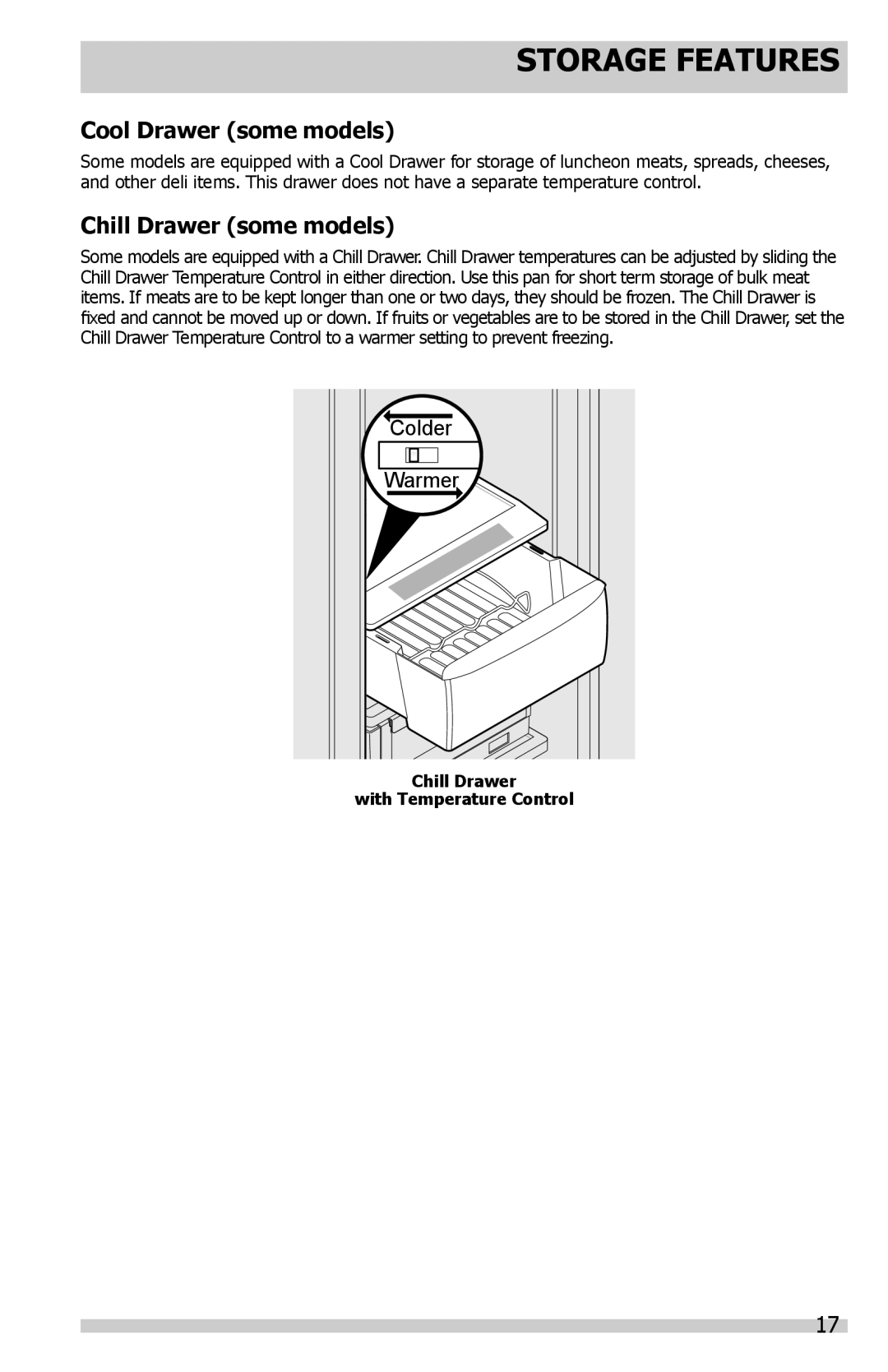 Frigidaire FFSS2614QP important safety instructions Cool Drawer some models, Chill Drawer some models 