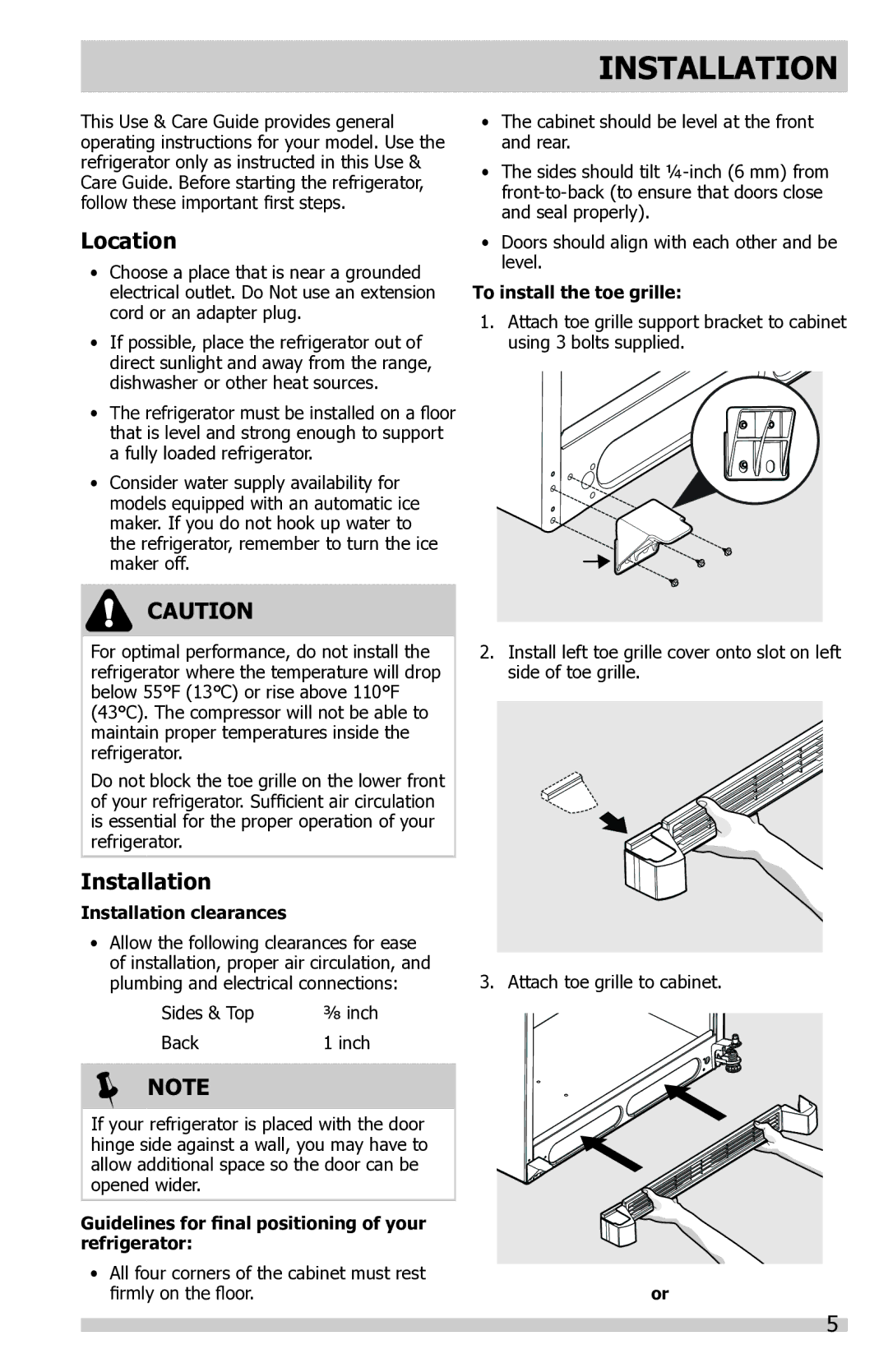 Frigidaire FFTR1821QW, FFTR1821QS, FFTR1821QB important safety instructions Installation, Location 