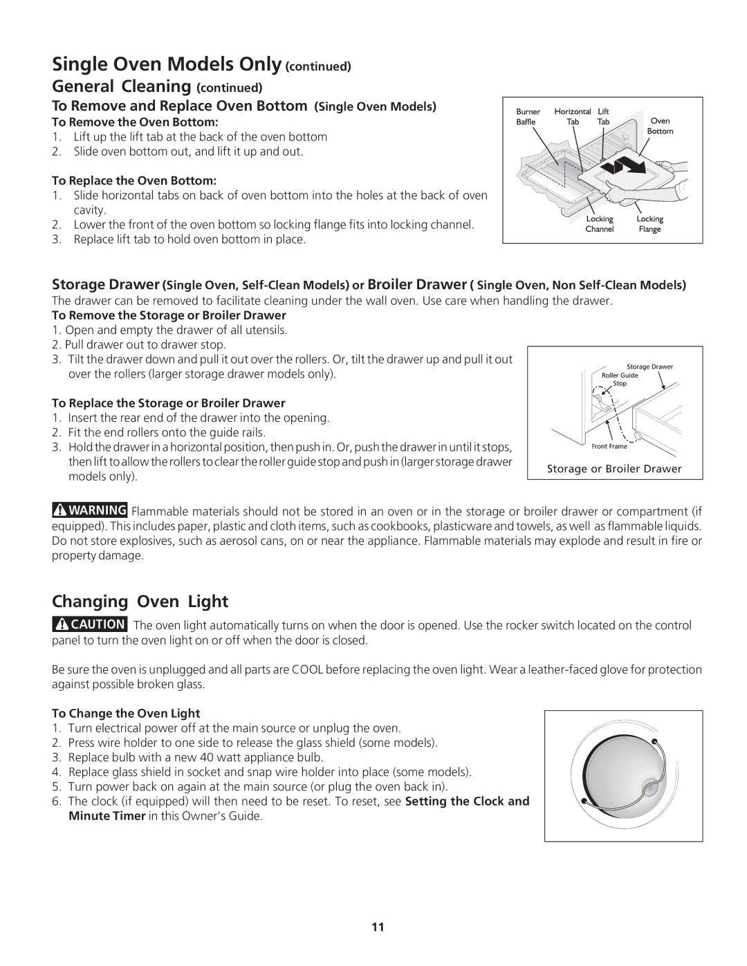 Frigidaire FGB24S5AB, FGB24S5AS, FGB24L2AS, FGB24L2AB, FGB24S5DC To Remove and Replace Oven Bottom Single Oven Models 