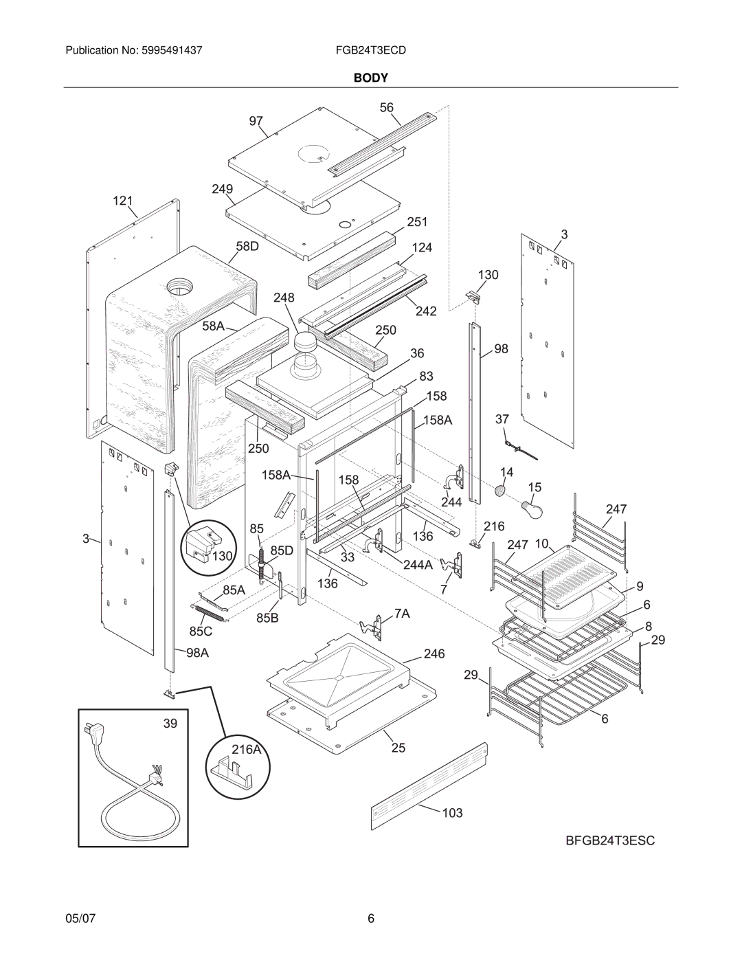 Frigidaire FGB24T3E installation instructions Body 