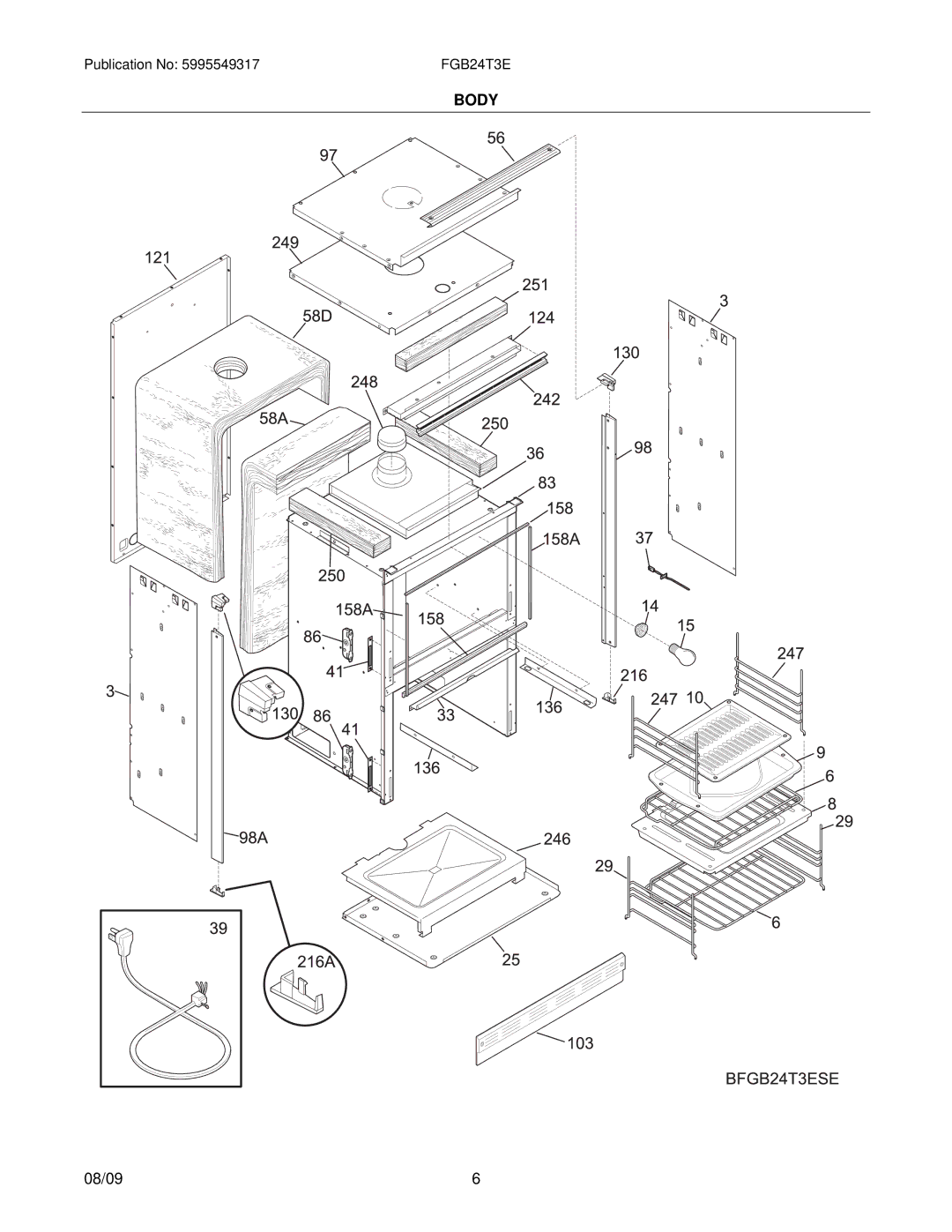 Frigidaire FGB24T3E installation instructions Body 