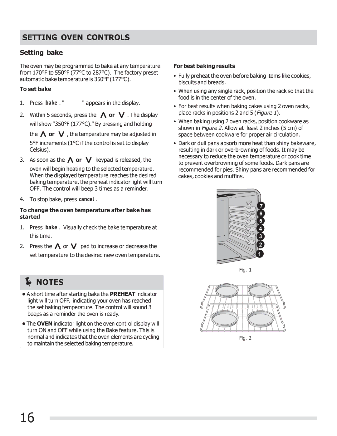 Frigidaire FGEF3041KF manual Setting bake, To set bake, To change the oven temperature after bake has started 