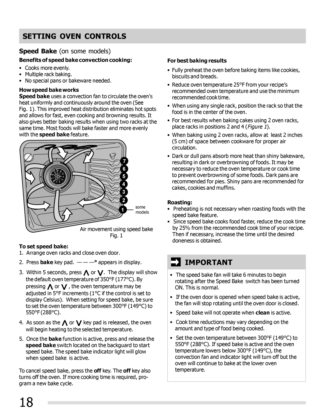 Frigidaire FGEF3041KF manual Benefits of speed bake convection cooking, How speed bake works, To set speed bake, Roasting 