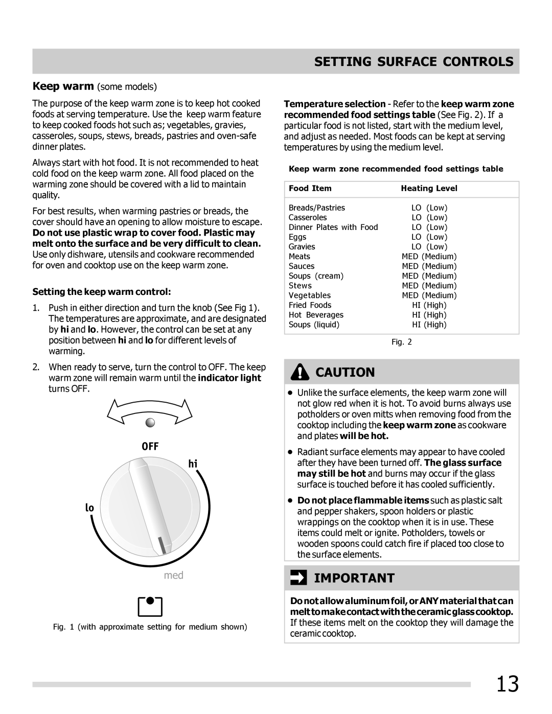 Frigidaire FGEF3042KF manual Med 