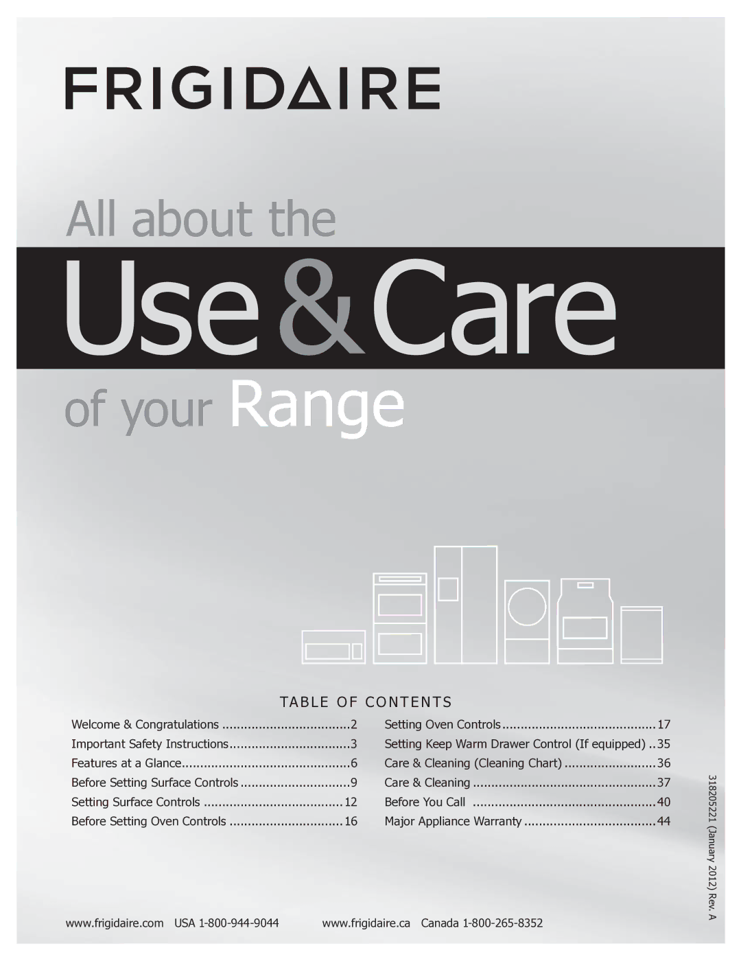 Frigidaire FGEF304DKB, FGEF304DKW, FGEF304DKF important safety instructions Use &Care 