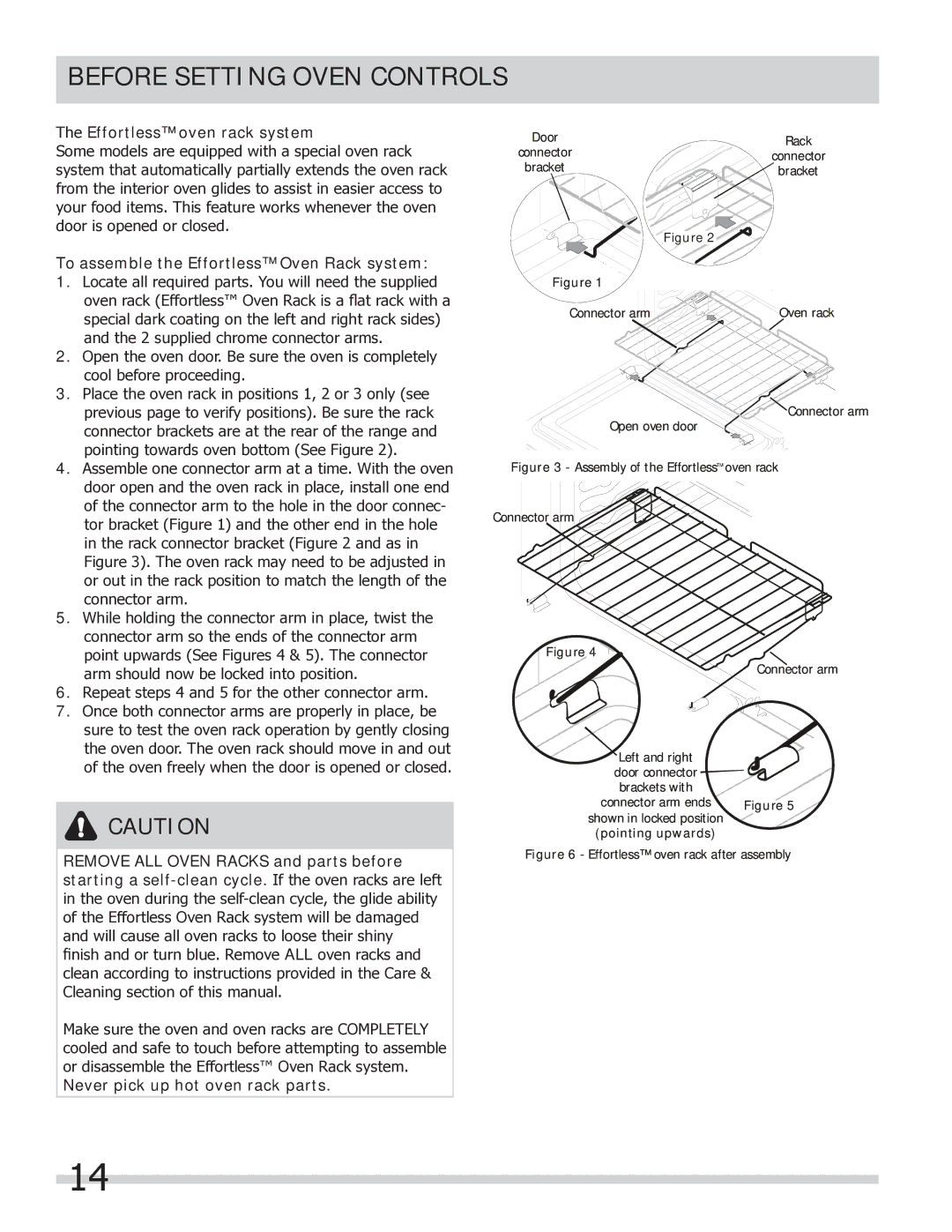 Frigidaire FGEF304DKF, FGEF304DKW, FGEF304DKB Effortless oven rack system, To assemble the Effortless Oven Rack system 