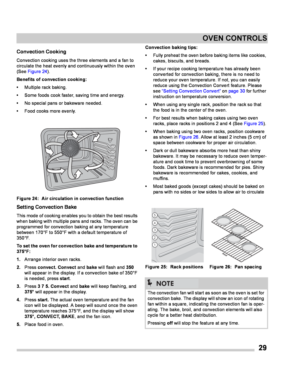 Frigidaire FGES3065PF manual Convection Cooking, Setting Convection Bake, Oven Controls, Benefits of convection cooking 