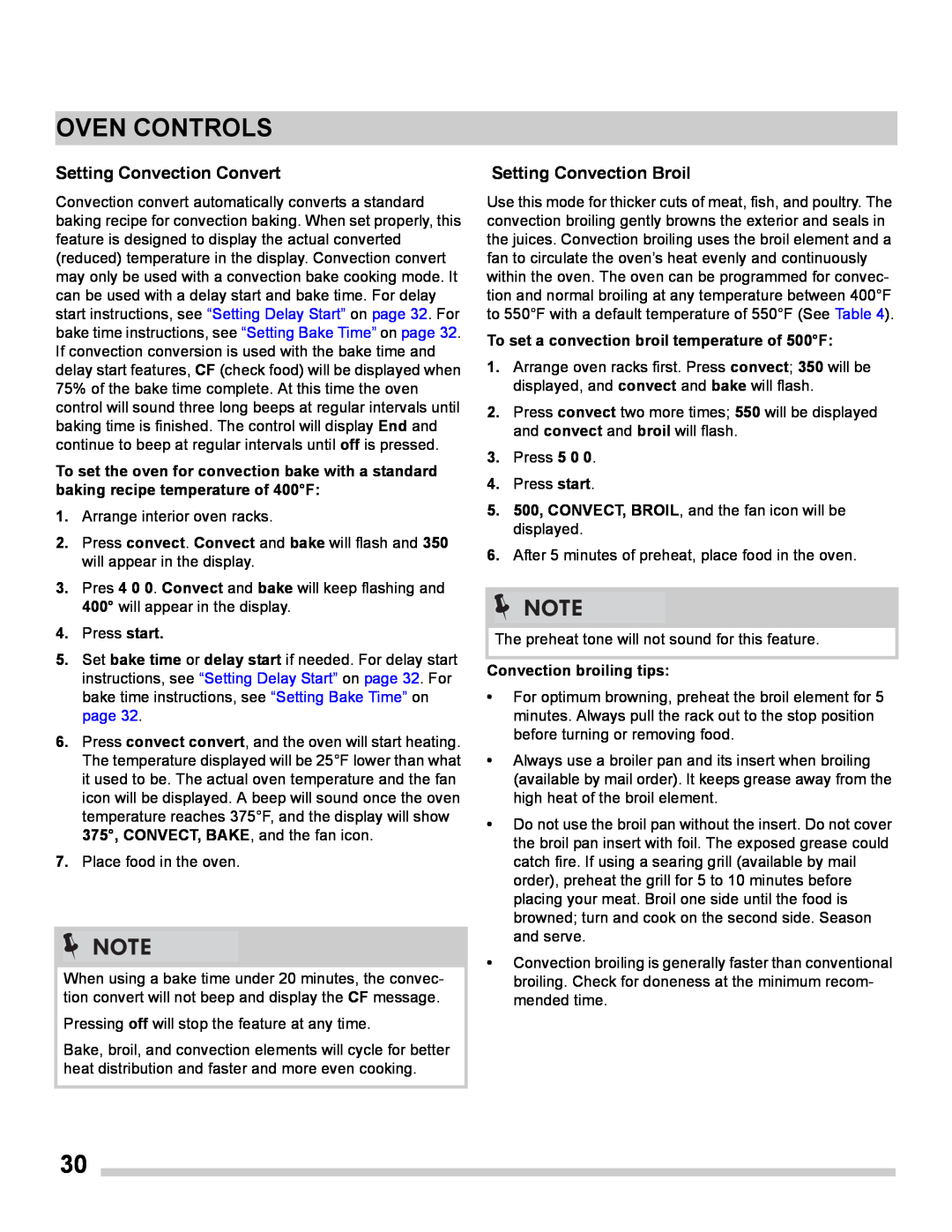 Frigidaire FGES3065PF manual Setting Convection Convert, Setting Convection Broil, Oven Controls, Convection broiling tips 