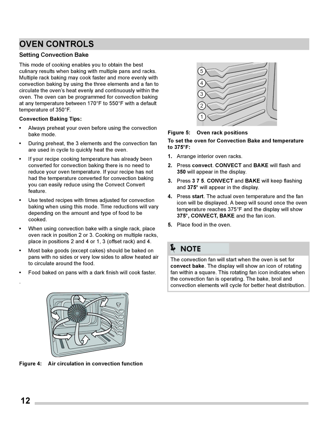 Frigidaire FGET3065PF important safety instructions Setting Convection Bake, Convection Baking Tips 