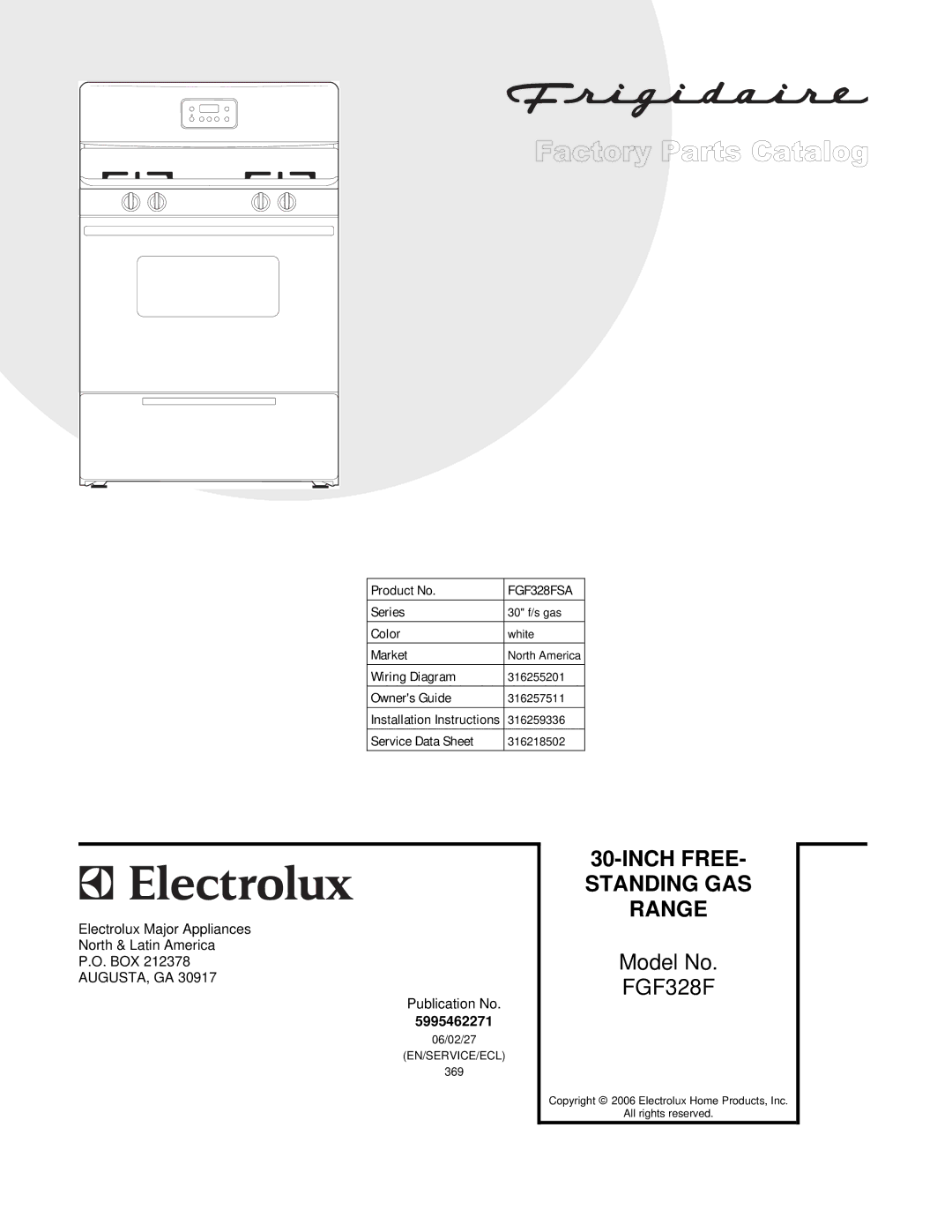 Frigidaire FGF328F installation instructions Inch Free 