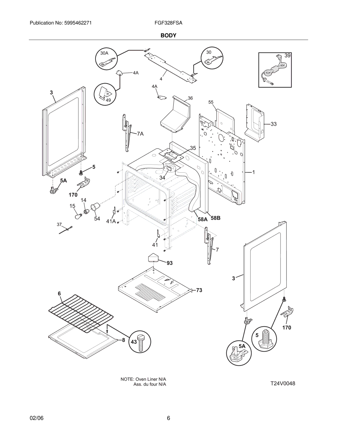 Frigidaire FGF328F installation instructions Body 