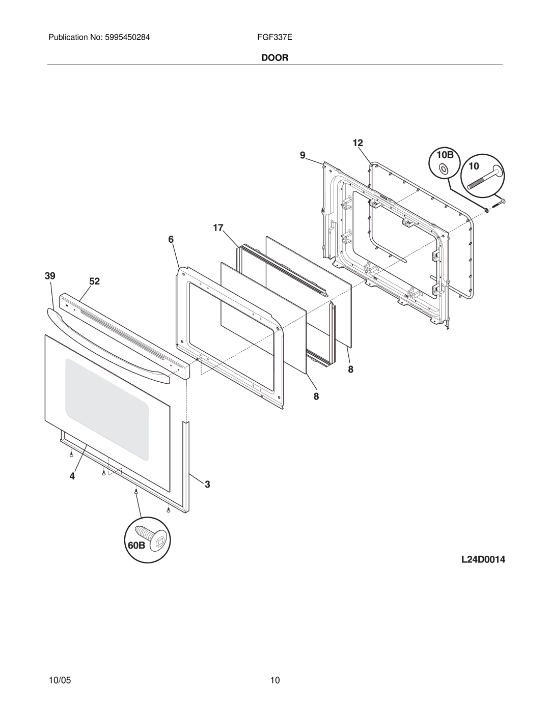 Frigidaire FGF337E installation instructions Door 