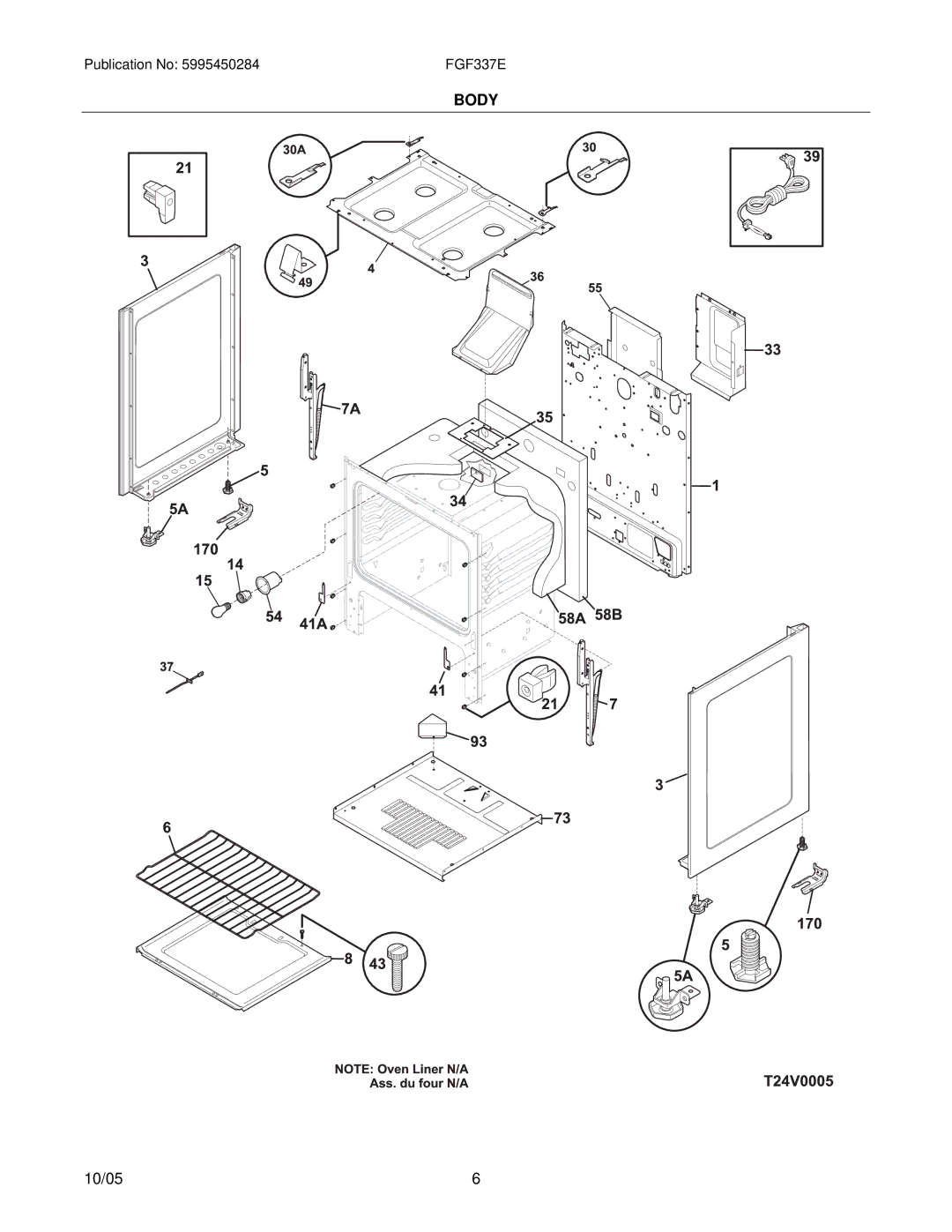 Frigidaire FGF337E installation instructions Body 