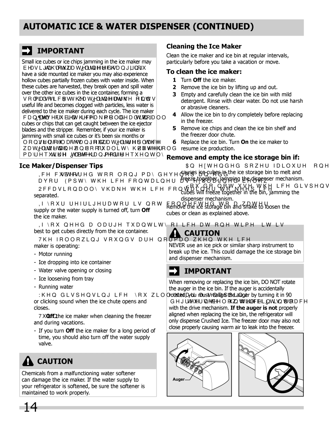 Frigidaire FGHS2332LP, FGHC2335LE, FGHS2332LE Ice Maker/Dispenser Tips, Cleaning the Ice Maker, To clean the ice maker 