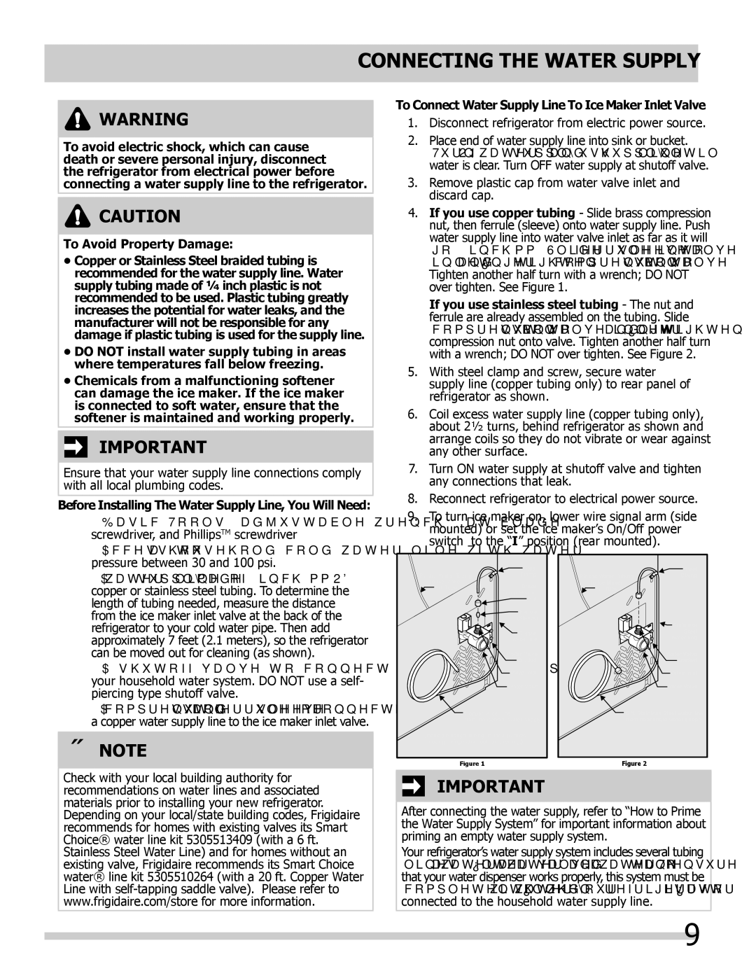 Frigidaire FGHC2335LE, FGHS2332LE Connecting the Water Supply, Before Installing The Water Supply Line, You Will Need 